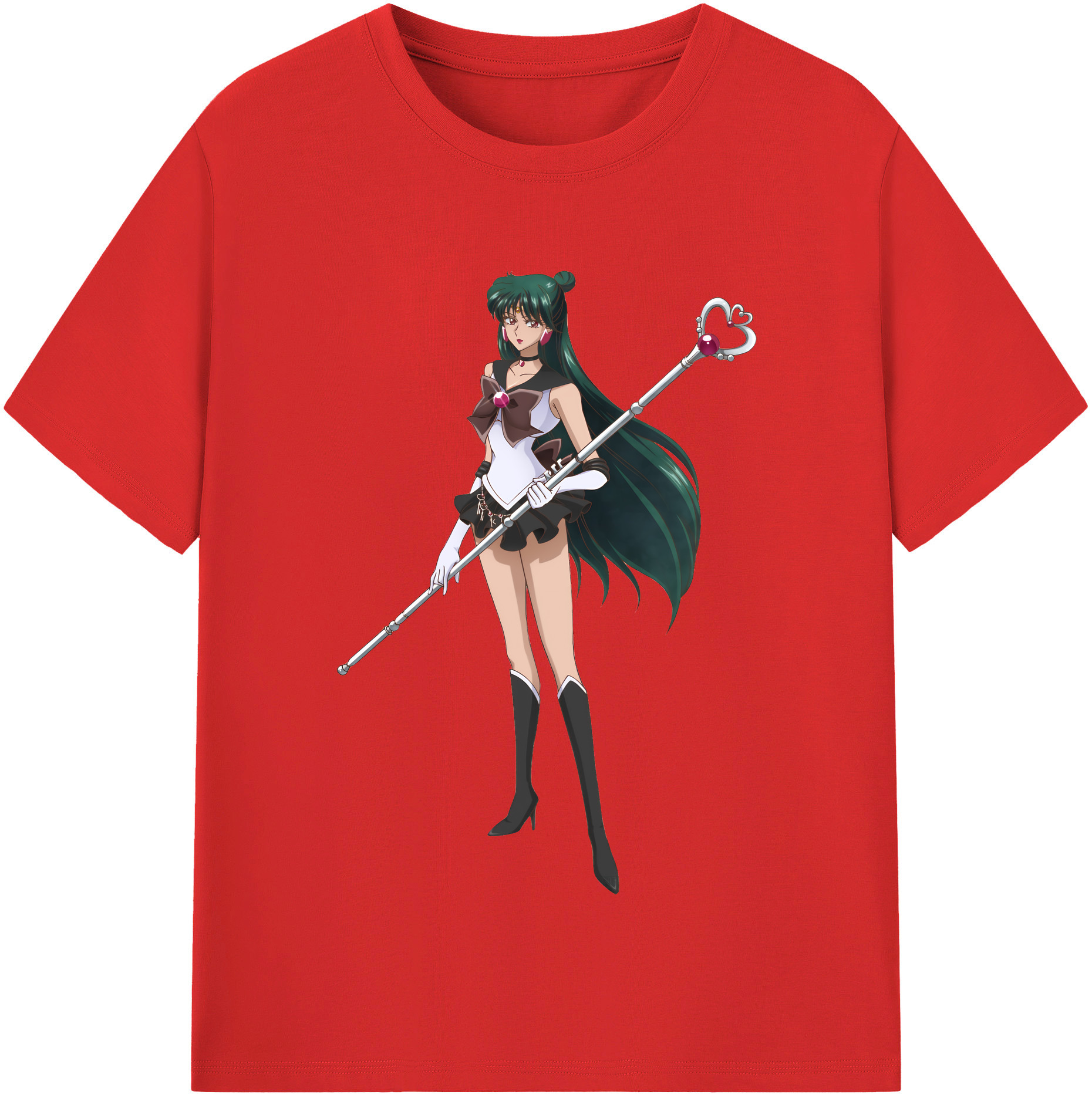 （画像用） 美少女戦士セーラームーン 冥王せつな Sailor Moon Meiou Setsuna レディースカジュアルプリントTシャツ（綿100％）