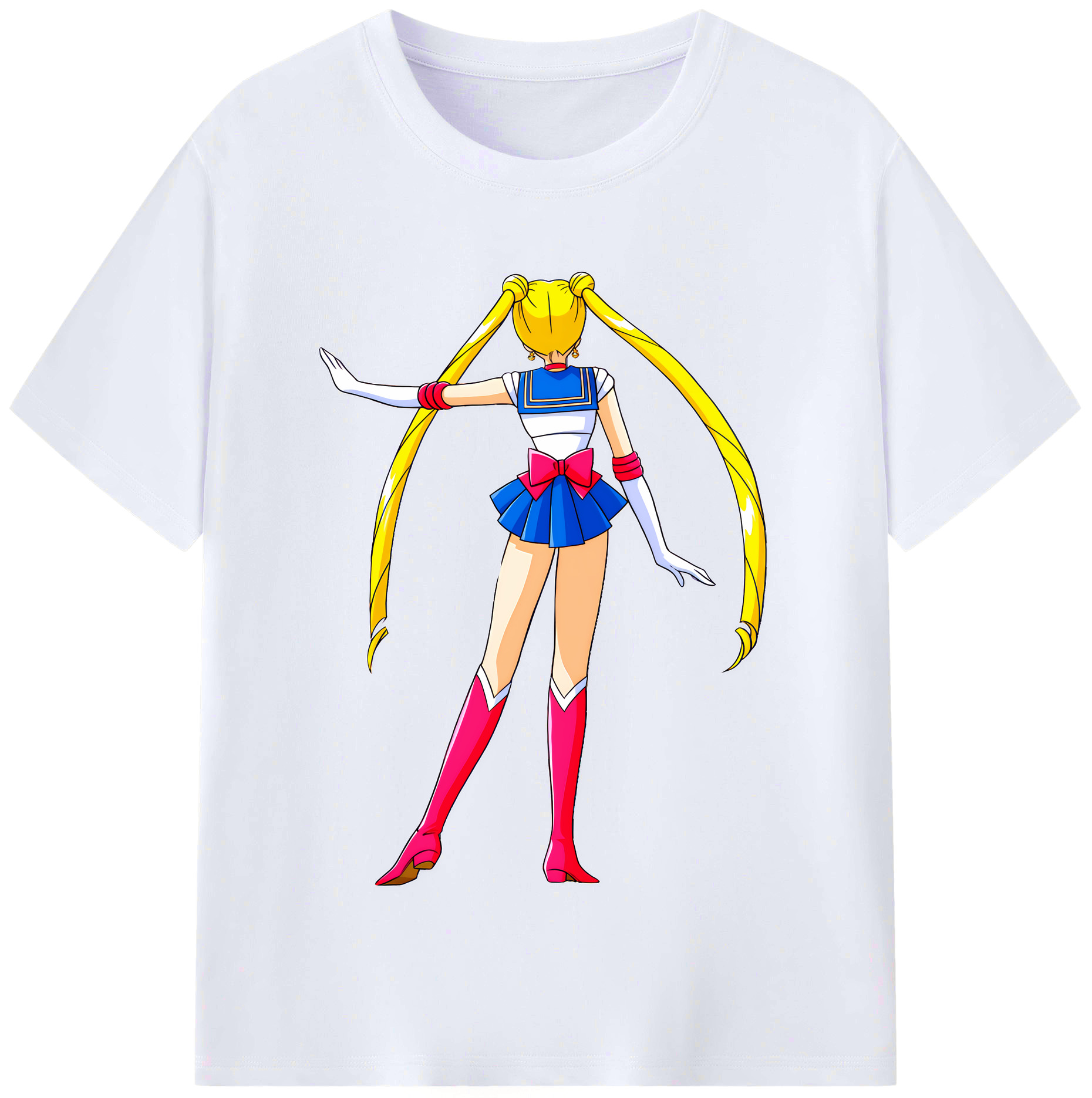 （画像用） 美少女戦士セーラームーン 月野 うさぎ つきの うさぎ Sailor Moon Tsukino Usagi レディースカジュアルプリントTシャツ（綿100％）