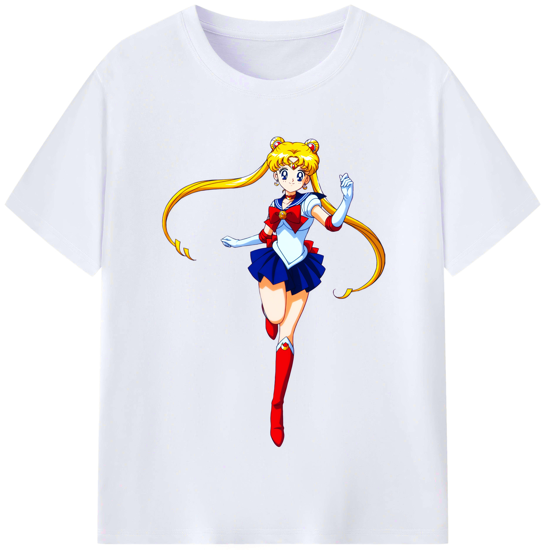 （画像用） 美少女戦士セーラームーン 月野 うさぎ つきの うさぎ Sailor Moon Tsukino Usagi レディースカジュアルプリントTシャツ（綿100％）