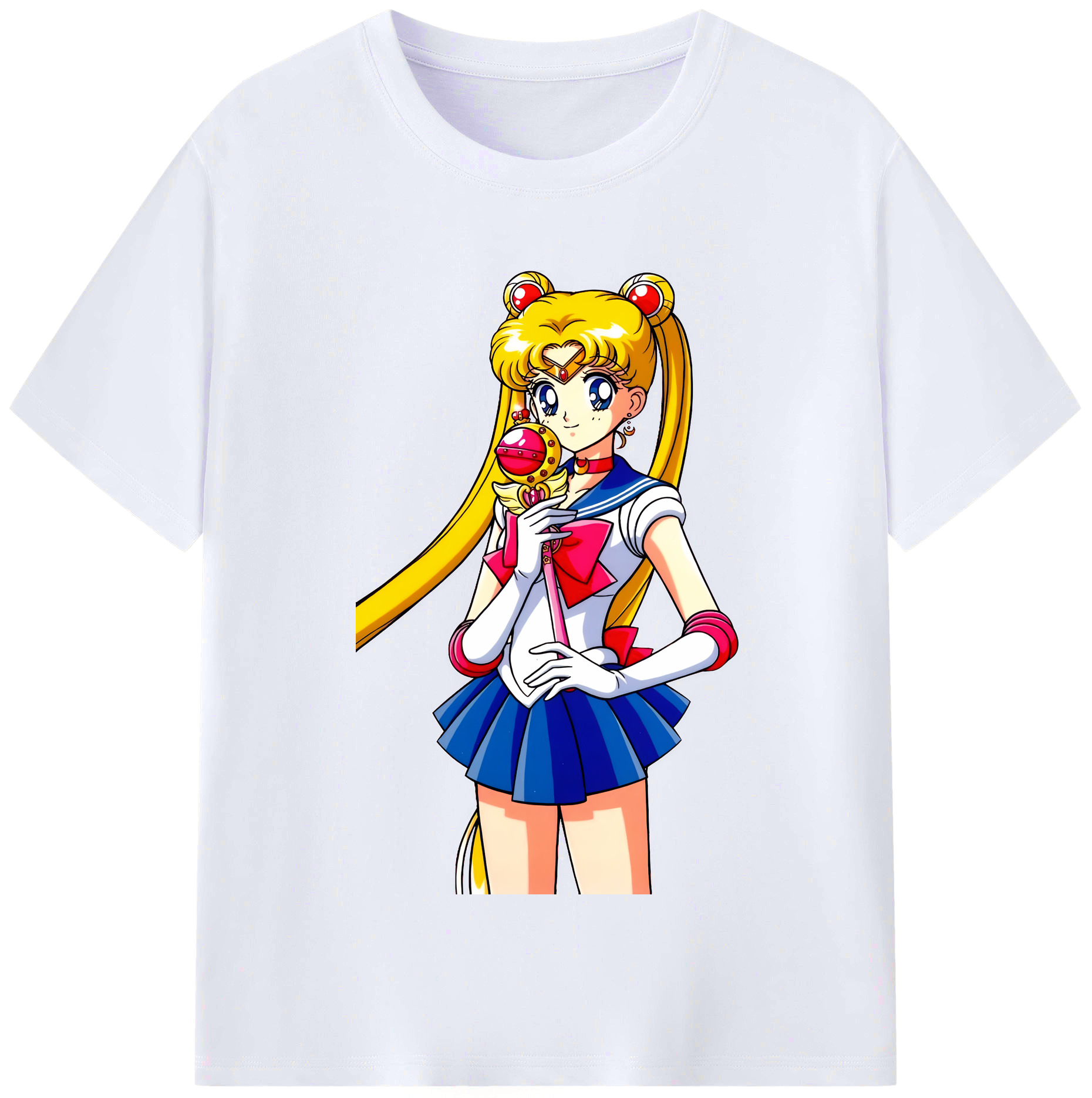 （画像用） 美少女戦士セーラームーン 月野 うさぎ つきの うさぎ Sailor Moon Tsukino Usagi レディースカジュアルプリントTシャツ（綿100％）