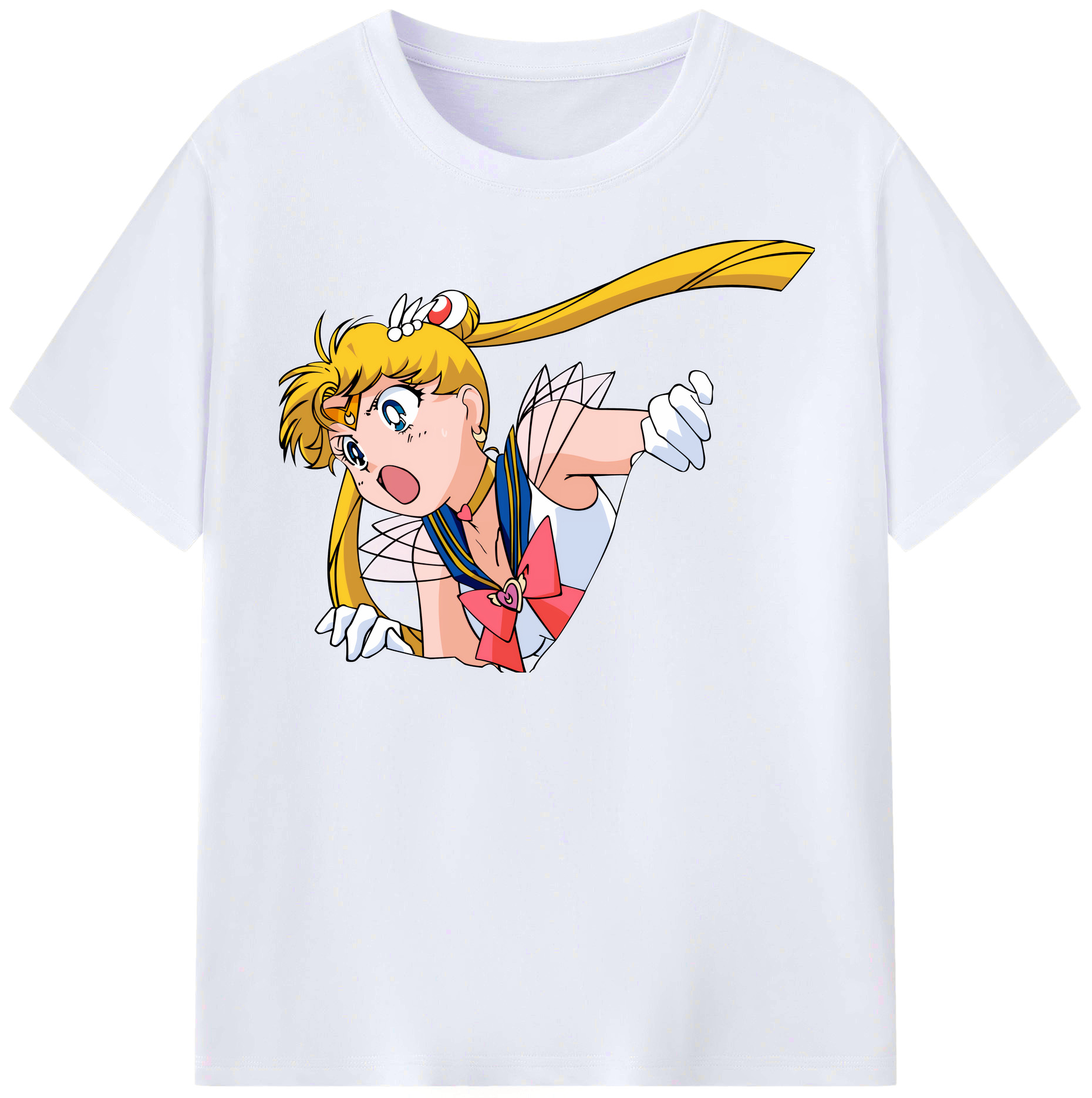 （画像用） 美少女戦士セーラームーン 月野 うさぎ つきの うさぎ Sailor Moon Tsukino Usagi レディースカジュアルプリントTシャツ（綿100％）