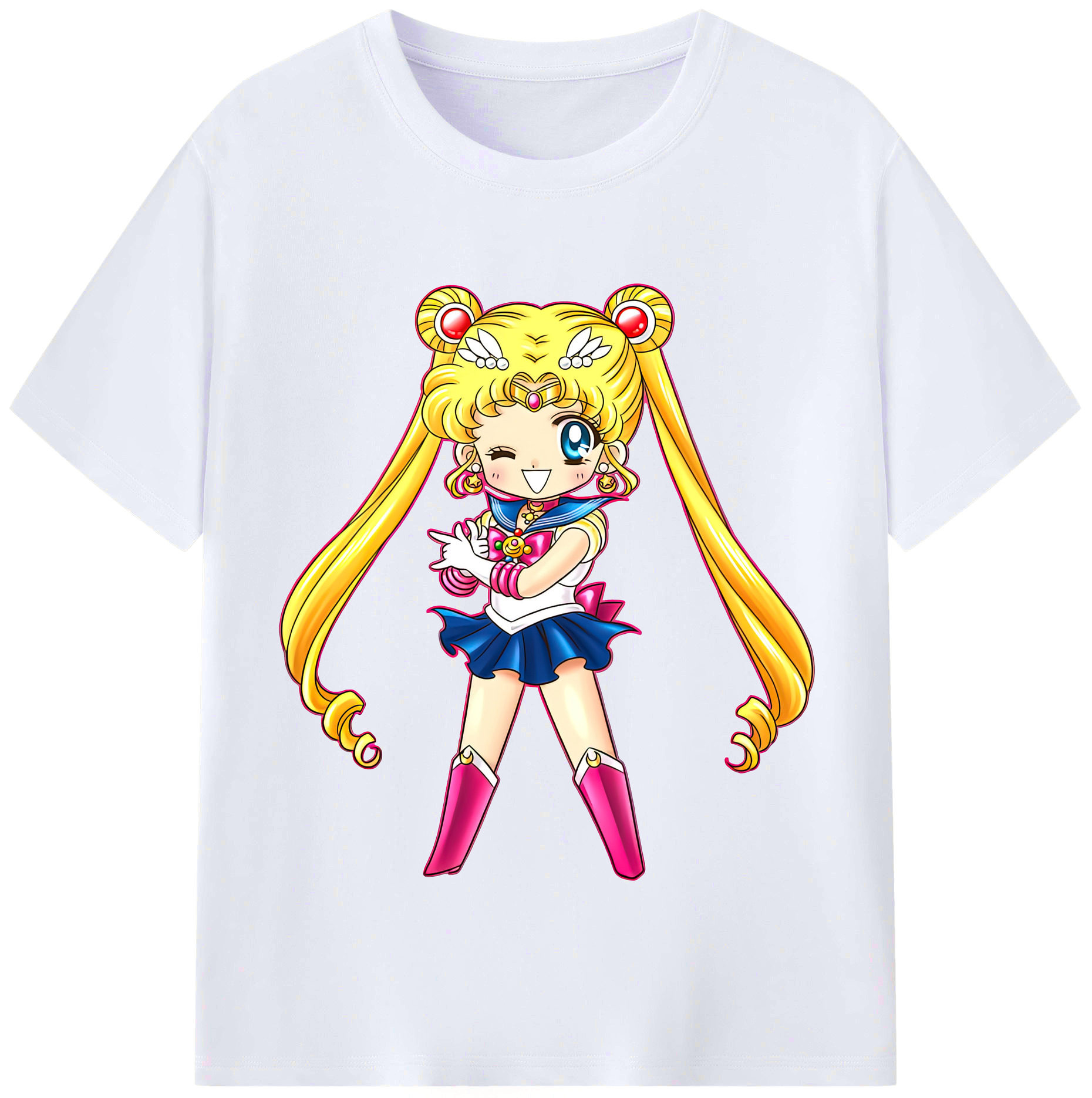 （画像用） 美少女戦士セーラームーン 月野 うさぎ つきの うさぎ Sailor Moon Tsukino Usagi レディースカジュアルプリントTシャツ（綿100％）