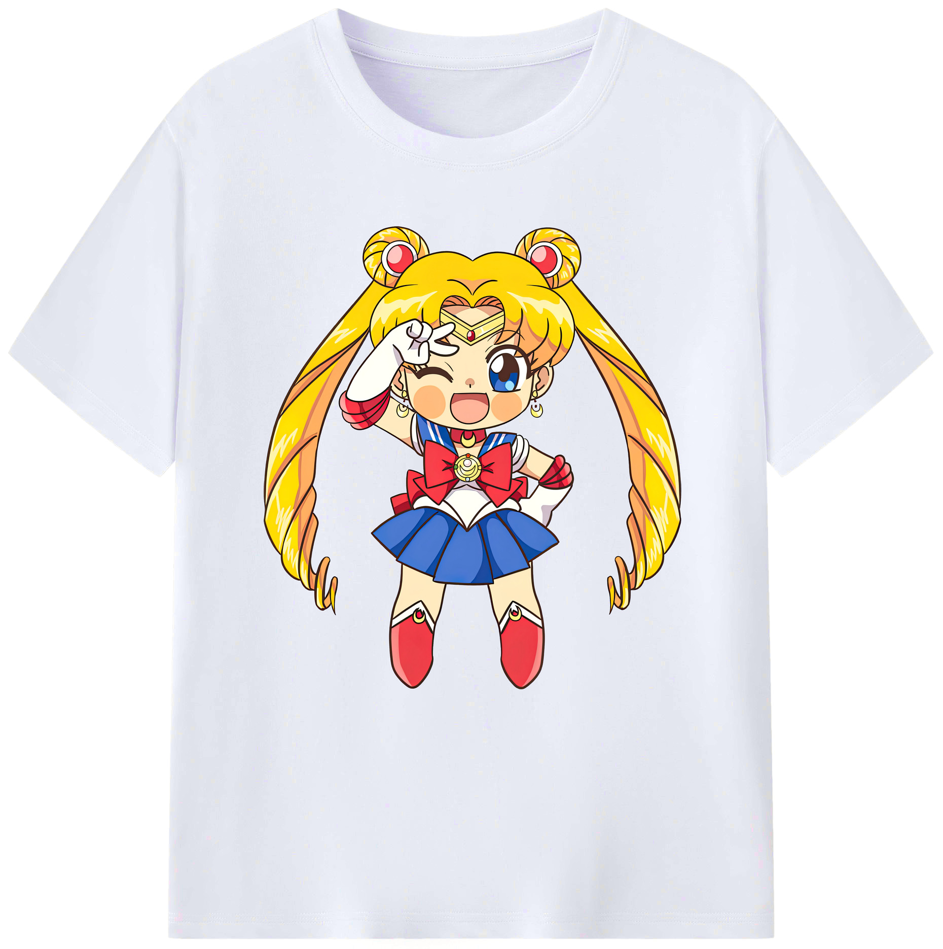 （画像用） 美少女戦士セーラームーン 月野 うさぎ つきの うさぎ Sailor Moon Tsukino Usagi レディースカジュアルプリントTシャツ（綿100％）