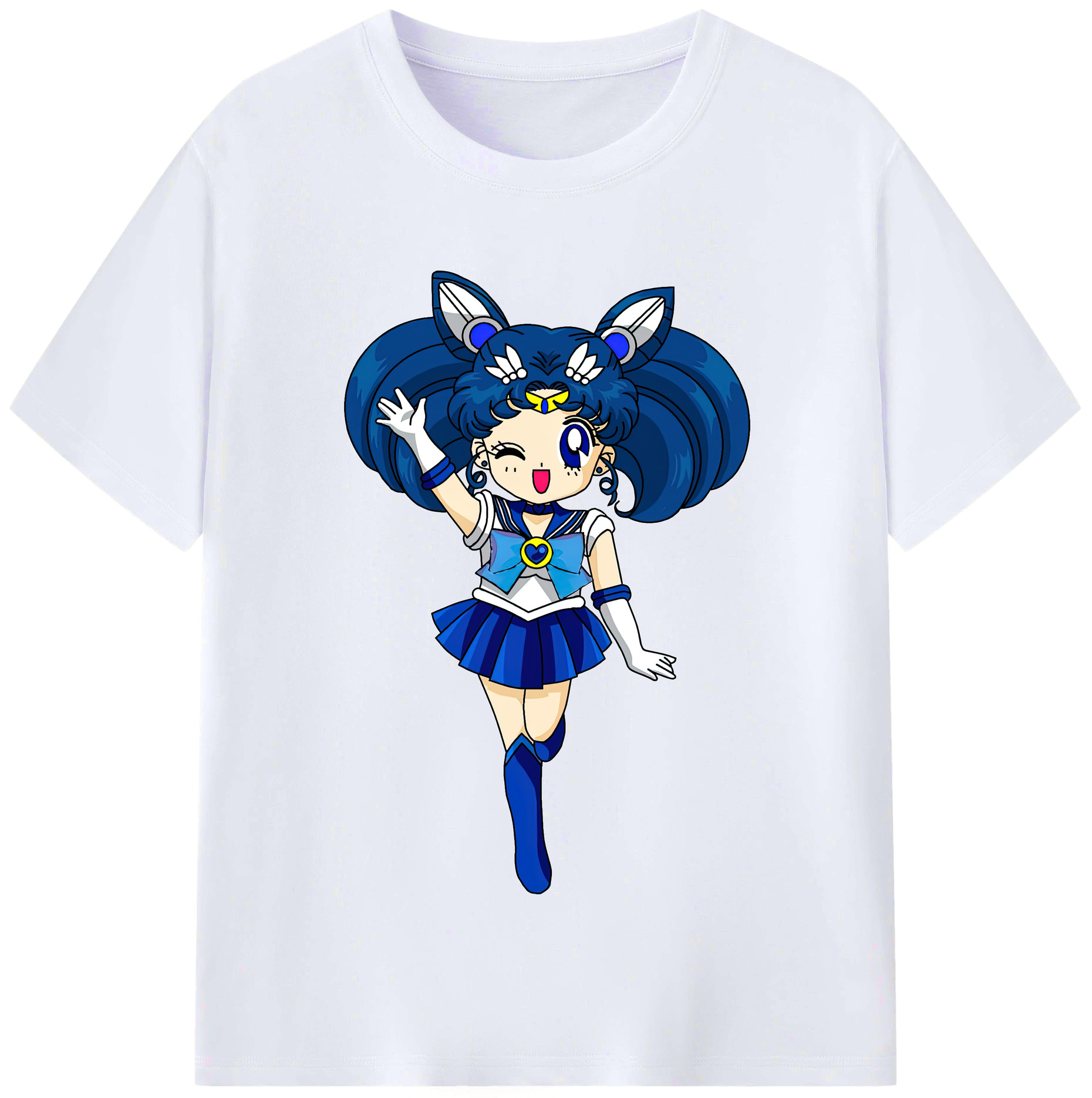 （画像用） 美少女戦士セーラームーン 水野 亜美 みずの あみ Sailor Moon Mizuno Ami レディースカジュアルプリントTシャツ（綿100％）