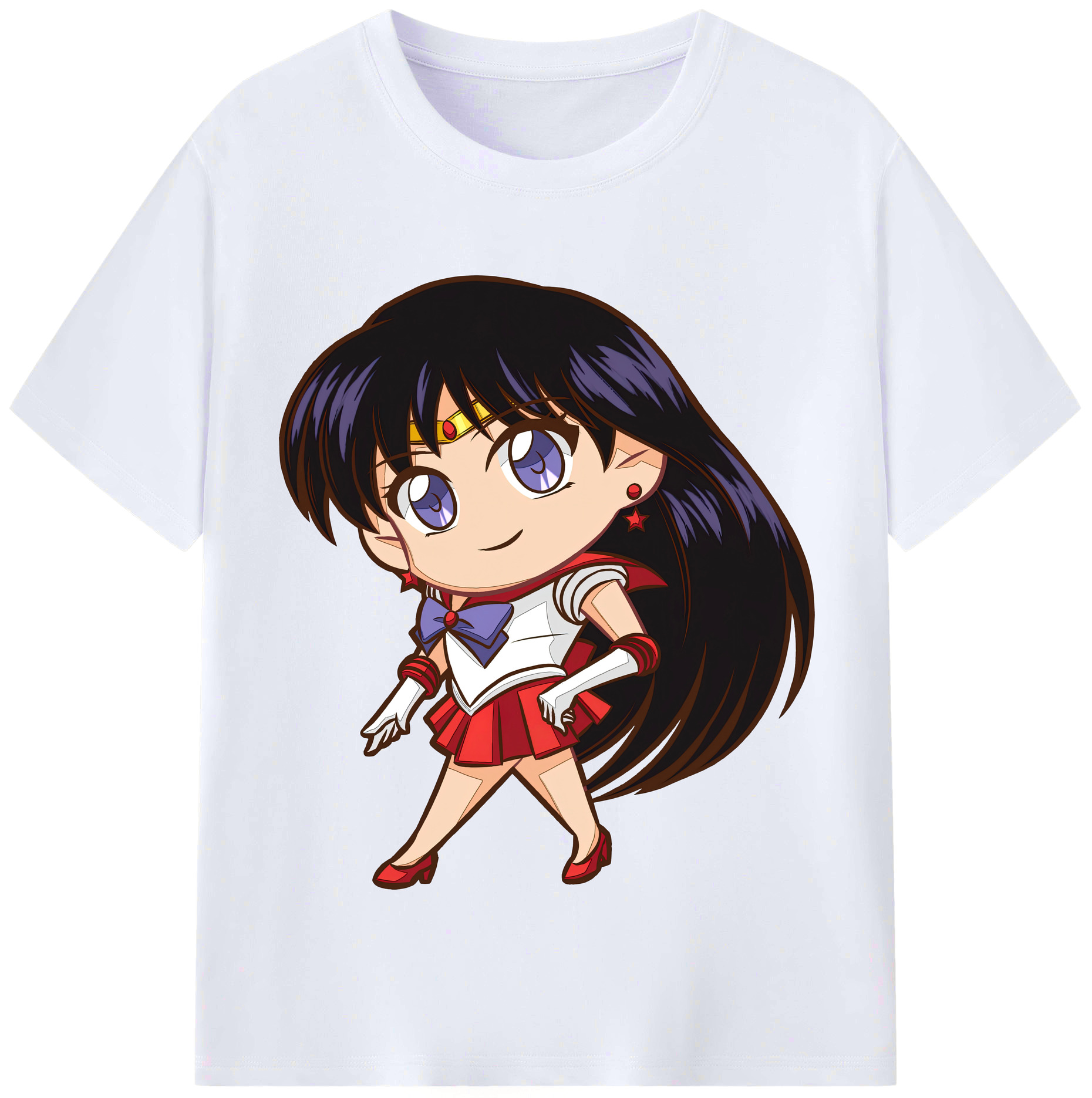 （画像用） 美少女戦士セーラームーン 火野レイ ひの レイ Sailor Moon Hino Rei （セーラーマーズ,Sailor Mars） レディースカジュアルプリントTシャツ（綿100％）