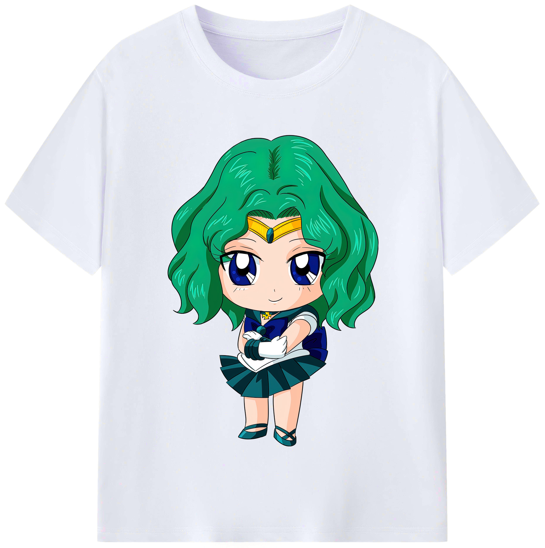 （画像用） 美少女戦士セーラームーン 海王 みちる（かいおう みちる） Sailor Moon Kaiou Michiru レディースカジュアルプリントTシャツ（綿100％）