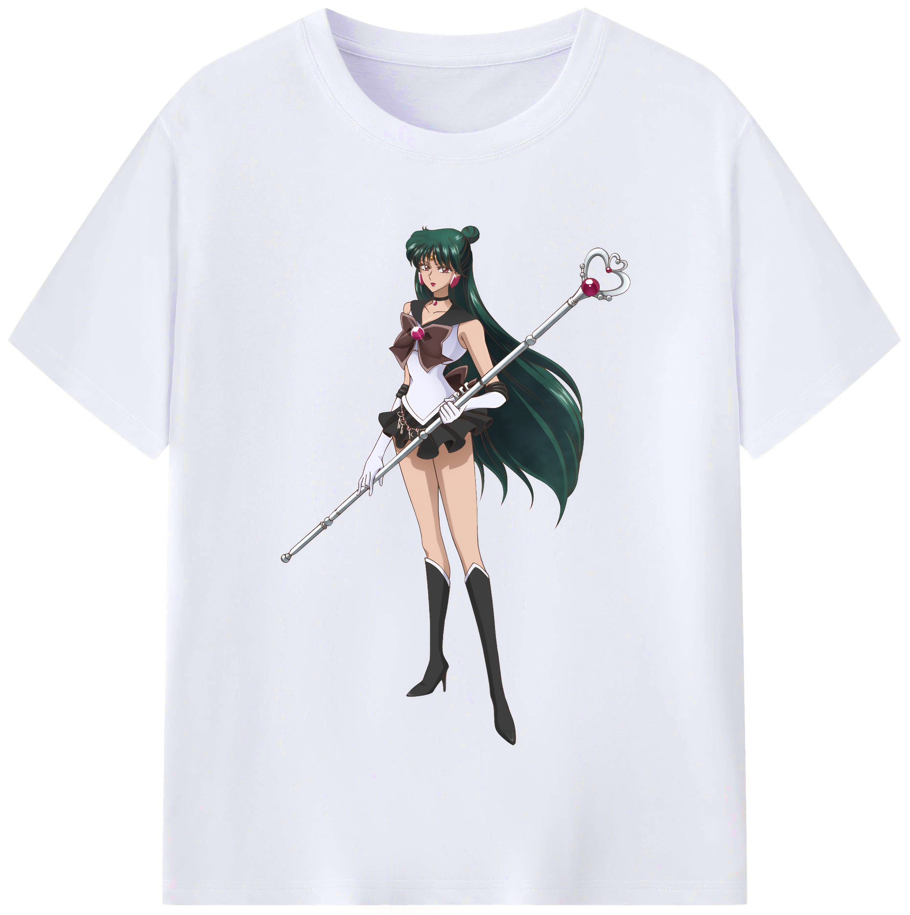 （画像用） 美少女戦士セーラームーン 冥王せつな Sailor Moon Meiou Setsuna レディースカジュアルプリントTシャツ（綿100％）