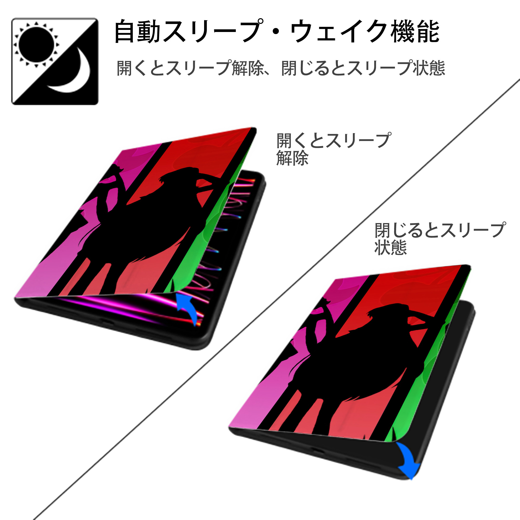 美少女戦士セーラームーン Sailor Moon IPad ケース ブック型 PUレザー TPU 耐衝撃 軽量 薄型 ペン収納なし 全面保護 IPad 各モデル対応
