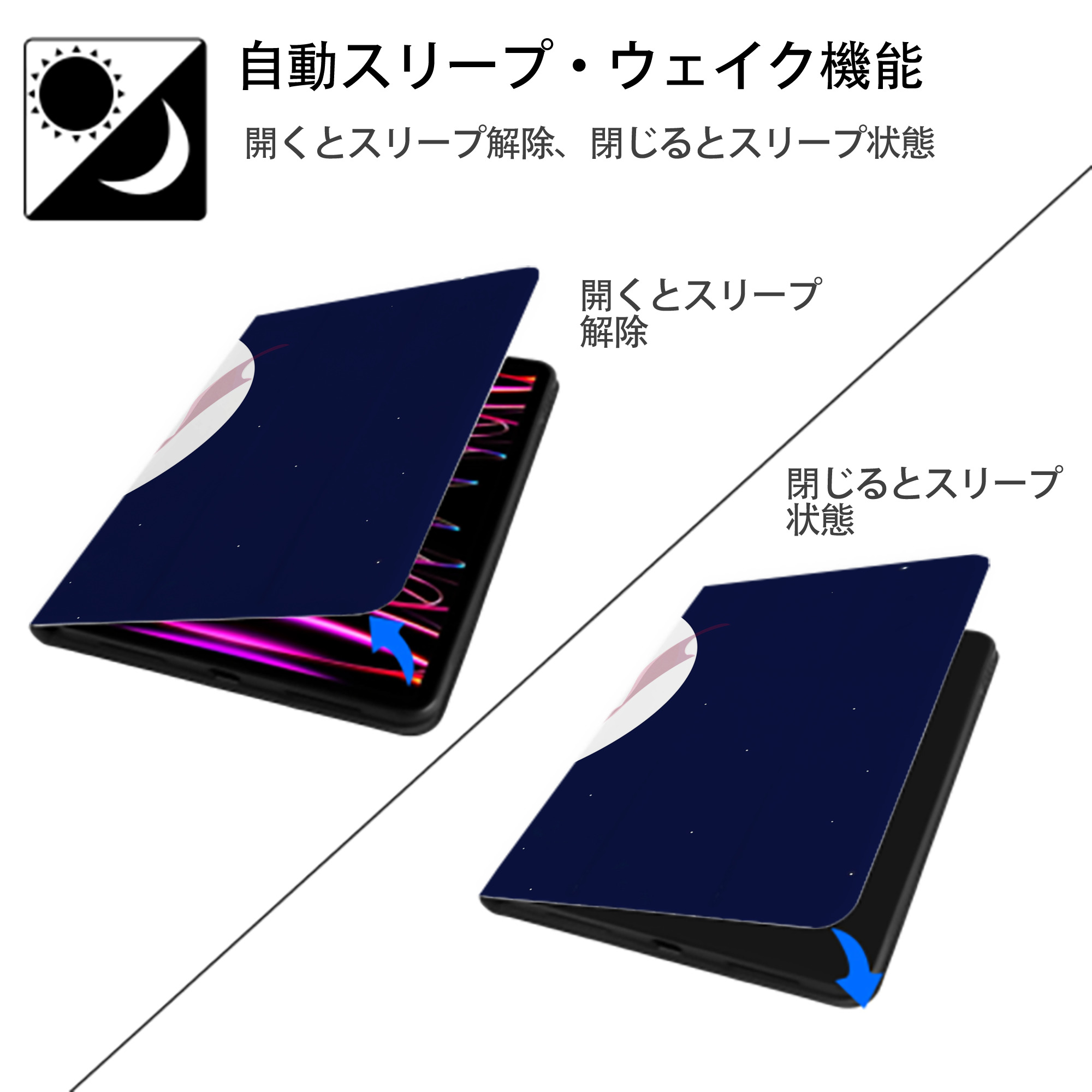 美少女戦士セーラームーン Sailor Moon IPad ケース ブック型 PUレザー TPU 耐衝撃 軽量 薄型 ペン収納なし 全面保護 IPad 各モデル対応