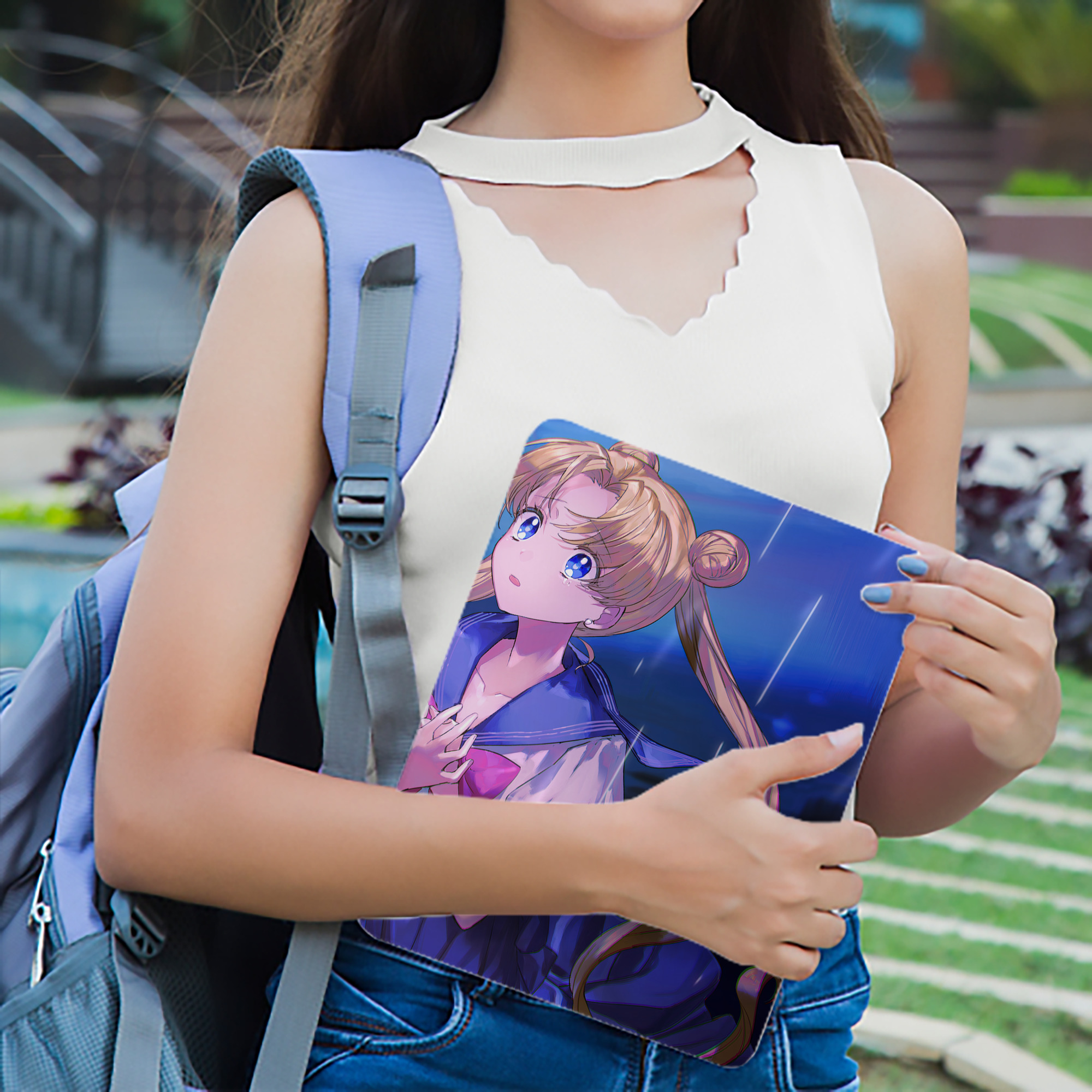 美少女戦士セーラームーン Sailor Moon IPad ケース ブック型 PUレザー TPU 耐衝撃 軽量 薄型 ペン収納なし 全面保護 IPad 各モデル対応