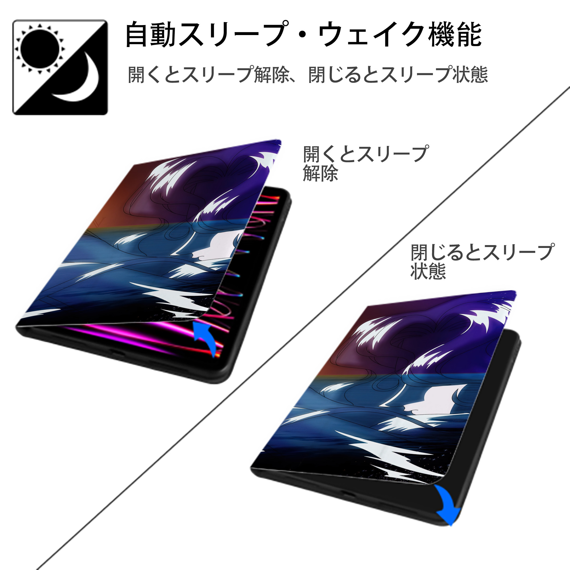 美少女戦士セーラームーン Sailor Moon IPadケース ペンホルダー付き ブックスタイルデザイン
