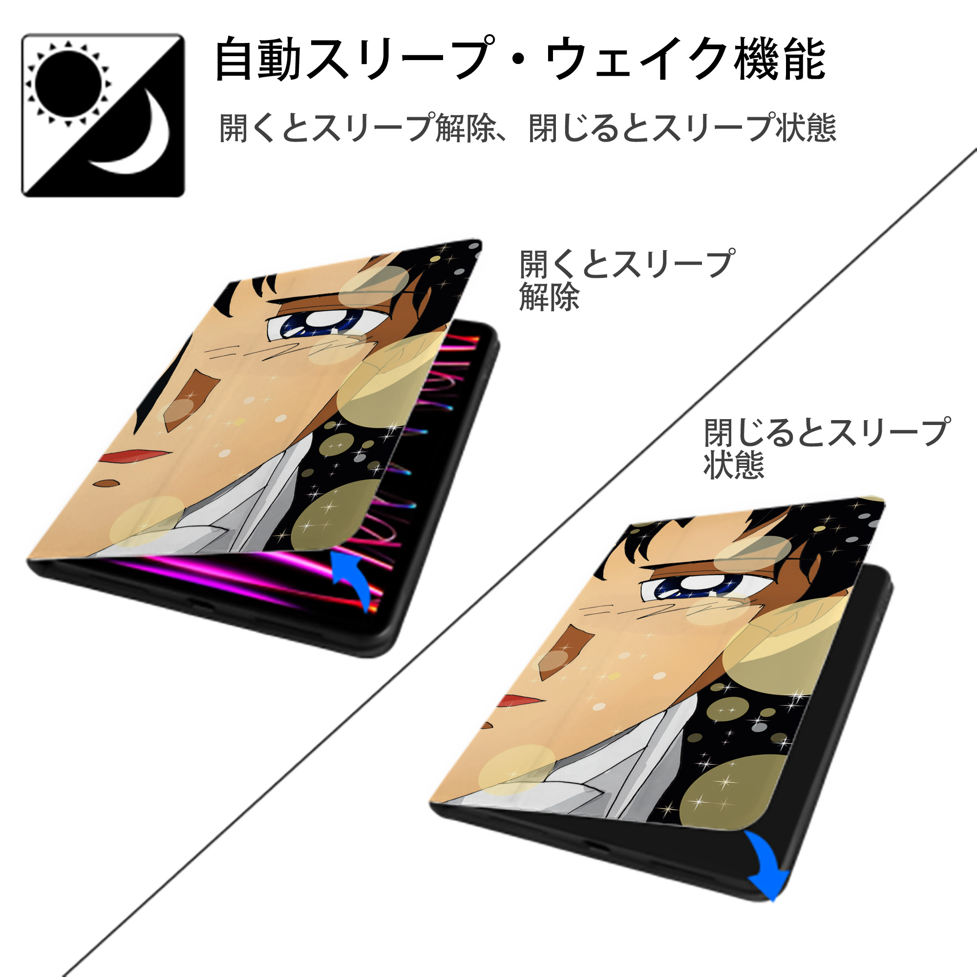 美少女戦士セーラームーン Sailor Moon IPadケース ペンホルダー付き ブックスタイルデザイン