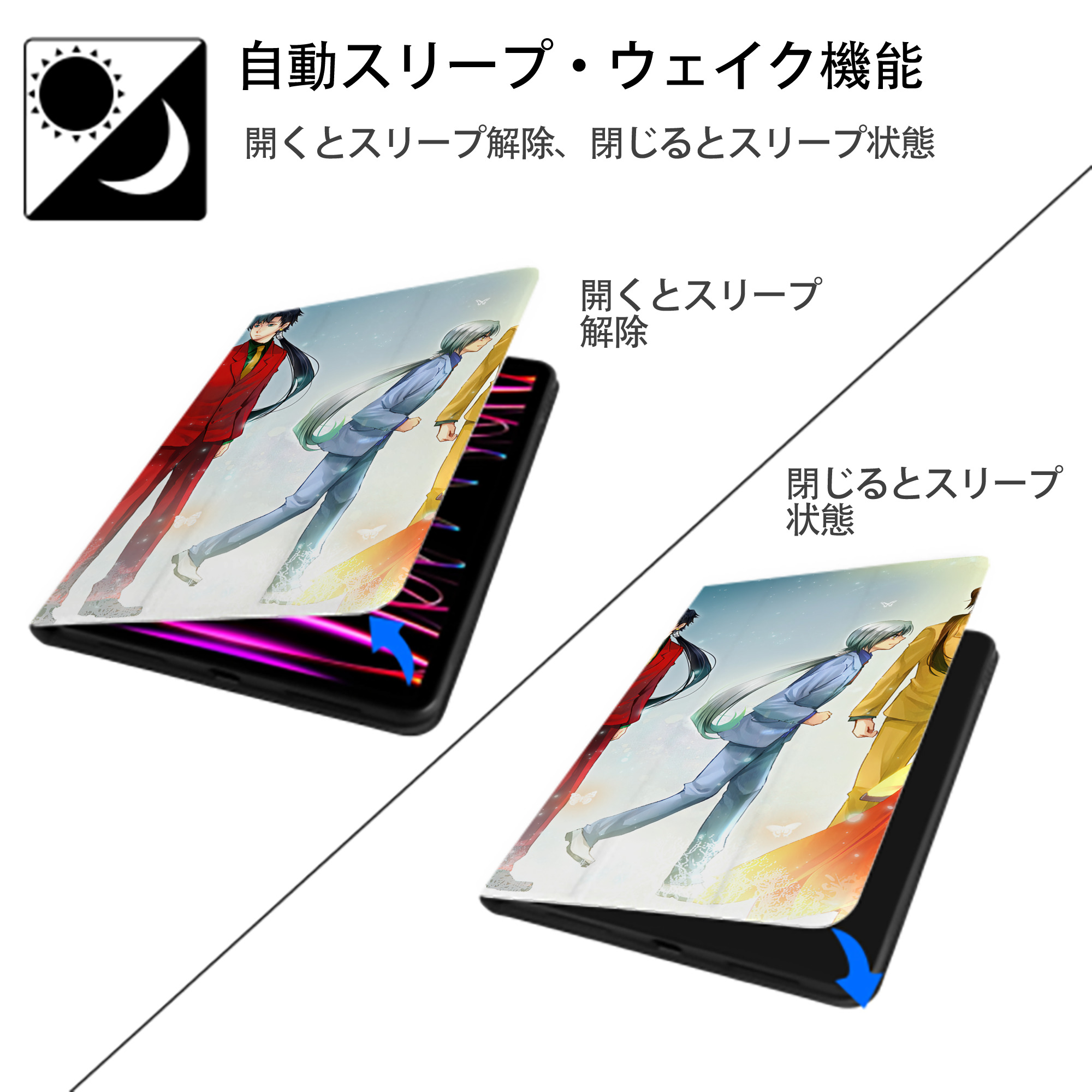 美少女戦士セーラームーン Sailor Moon IPadケース ペンホルダー付き ブックスタイルデザイン