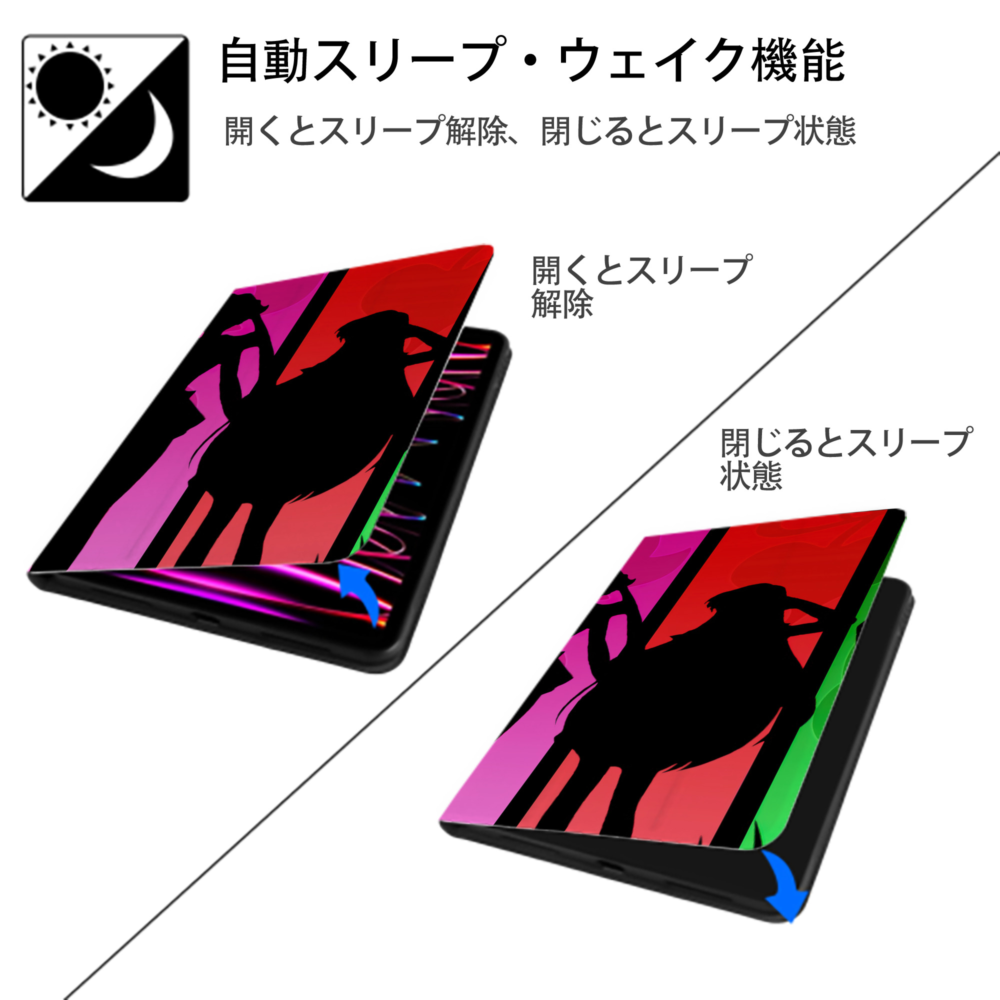 美少女戦士セーラームーン Sailor Moon IPadケース ペンホルダー付き ブックスタイルデザイン