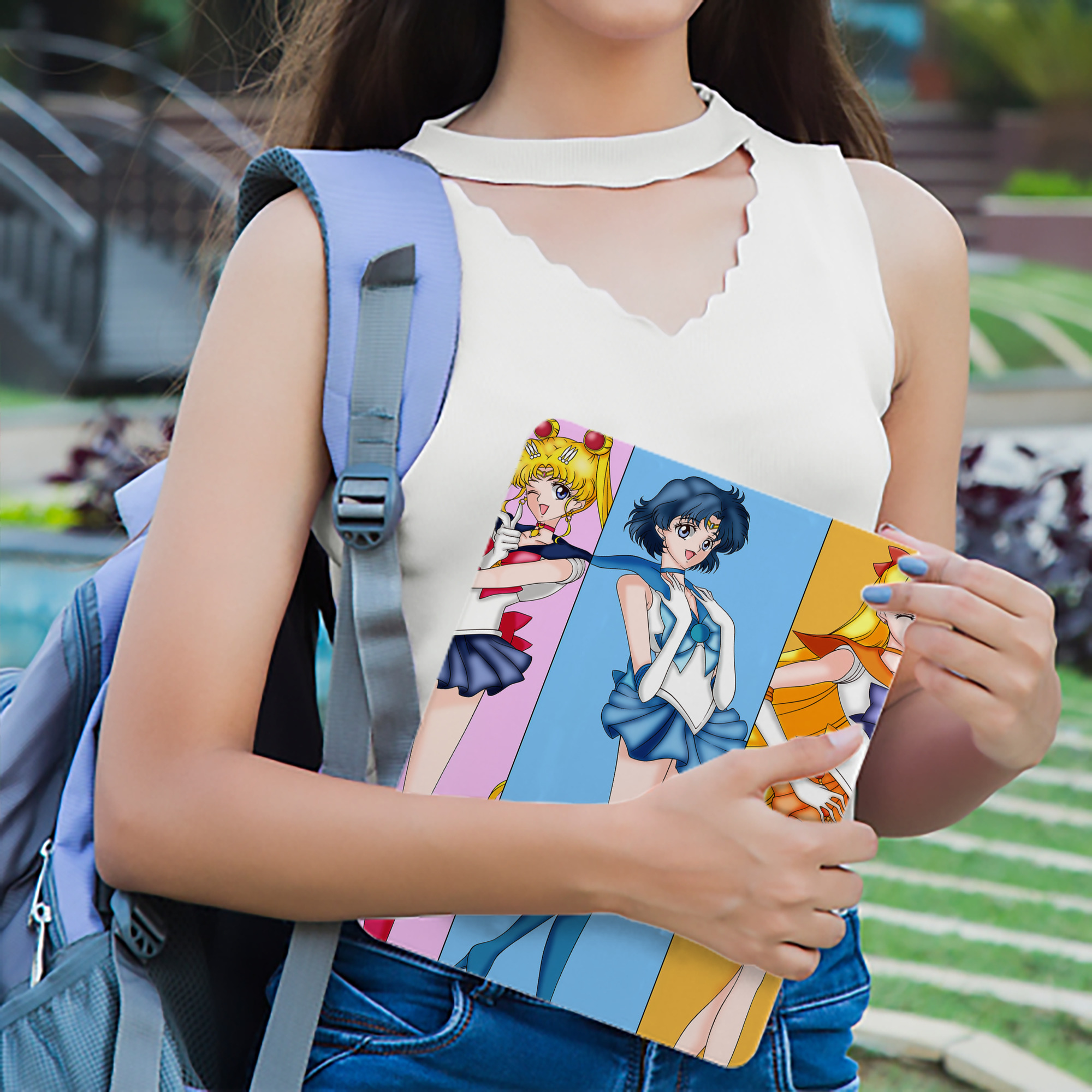 美少女戦士セーラームーン Sailor Moon IPadケース ペンホルダー付き ブックスタイルデザイン
