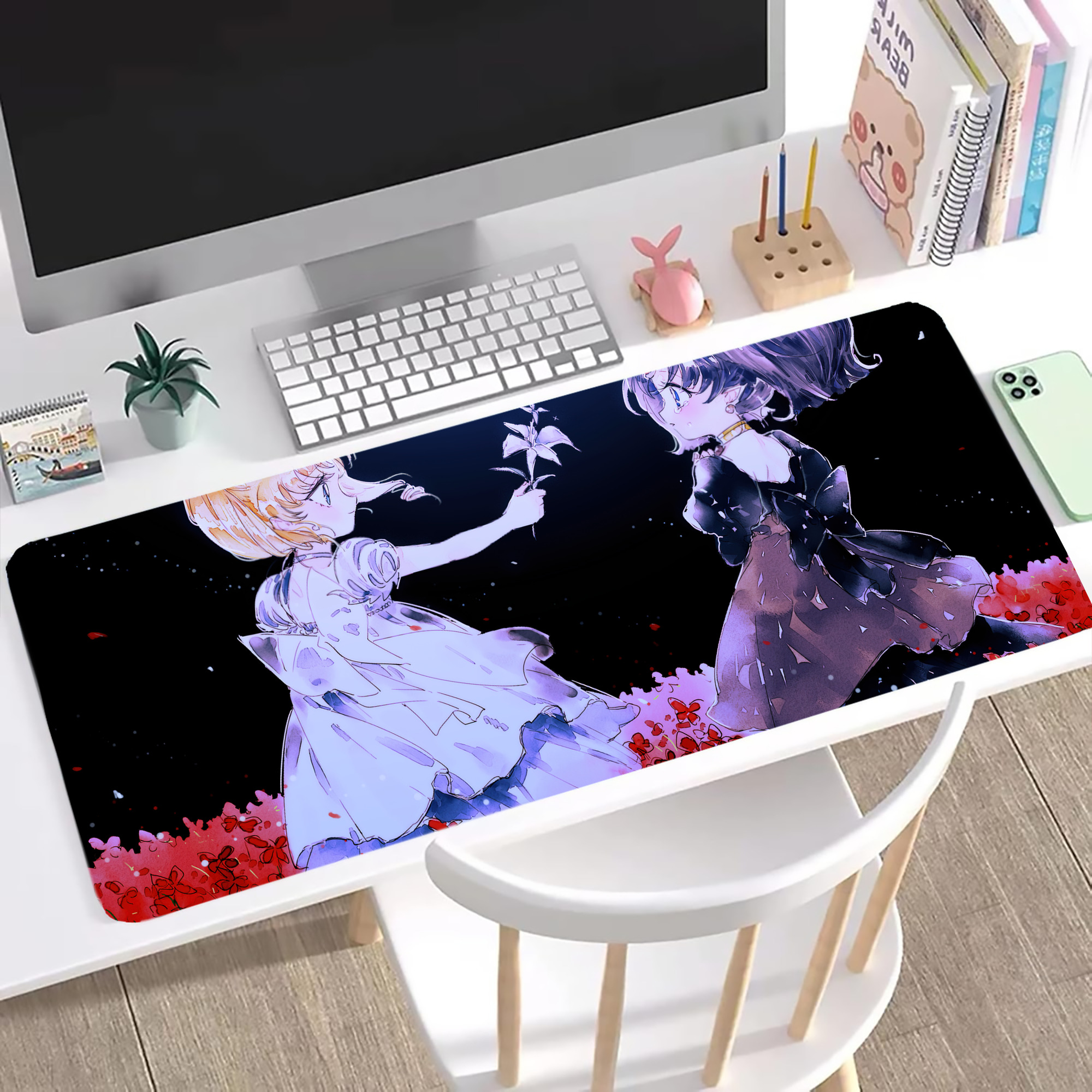 （画像用） 美少女戦士セーラームーン Sailor Moon ステッチ加工 大判デスクマット／滑り止めマウスパッド