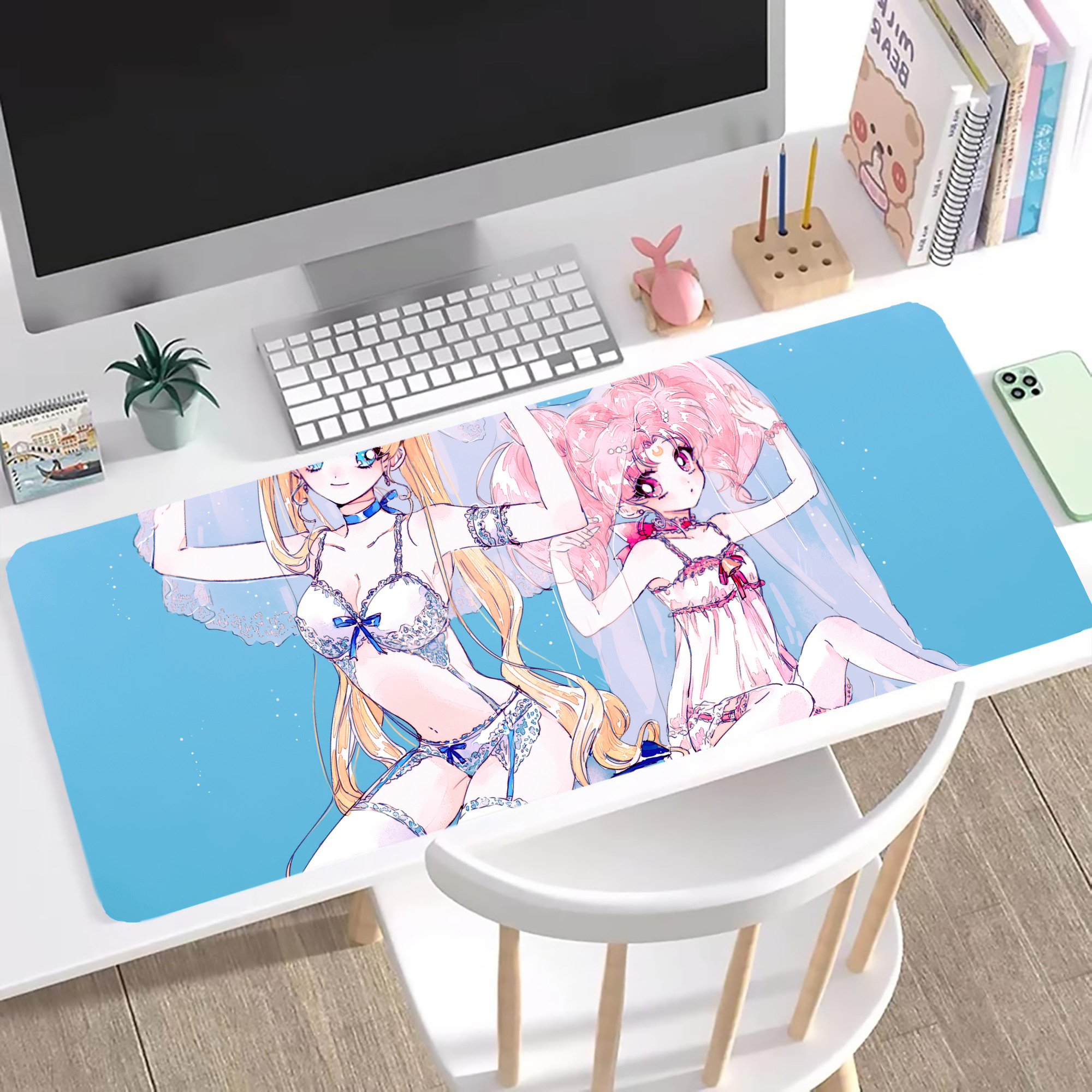 （画像用） 美少女戦士セーラームーン Sailor Moon ステッチ加工 大判デスクマット／滑り止めマウスパッド