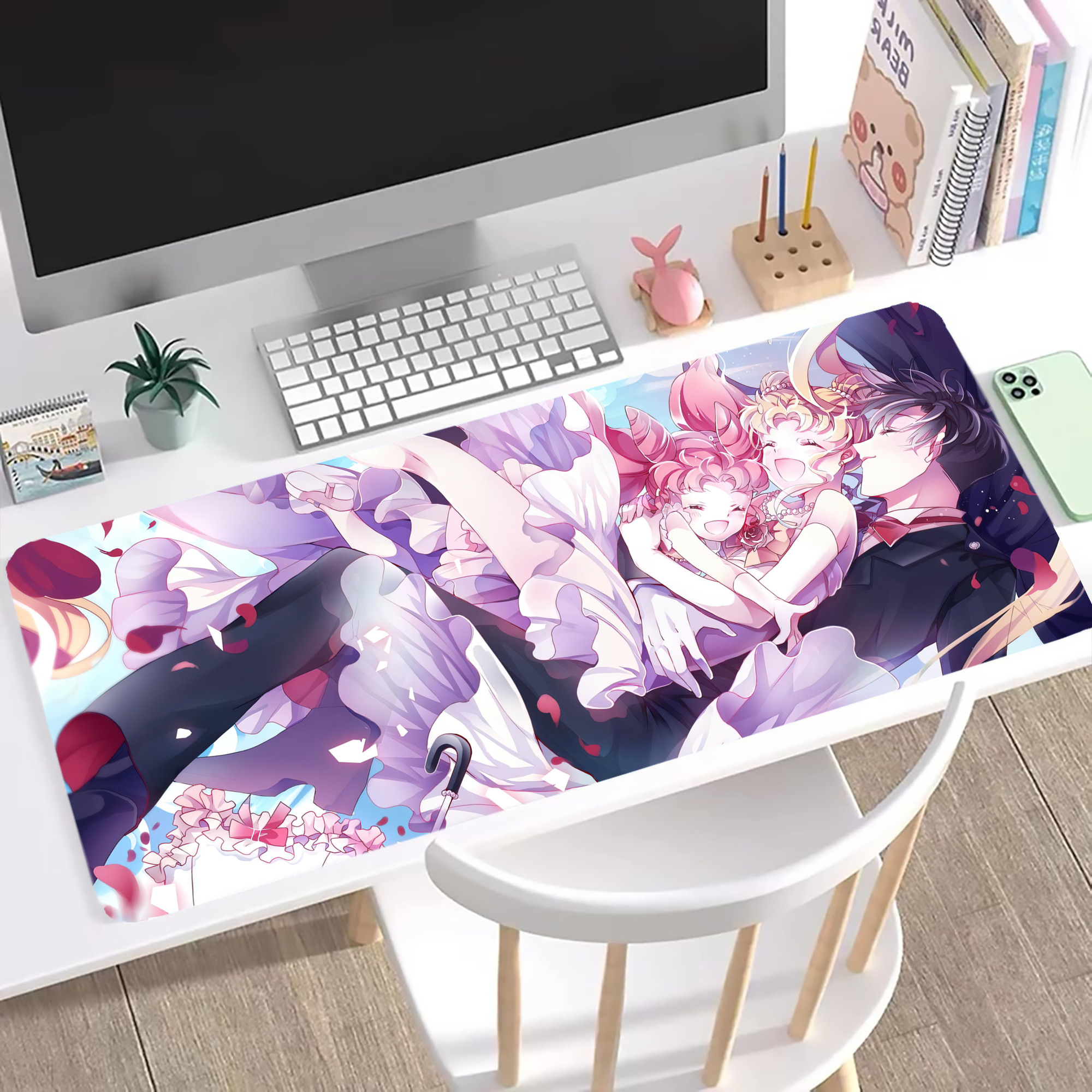 （画像用） 美少女戦士セーラームーン Sailor Moon ステッチ加工 大判デスクマット／滑り止めマウスパッド