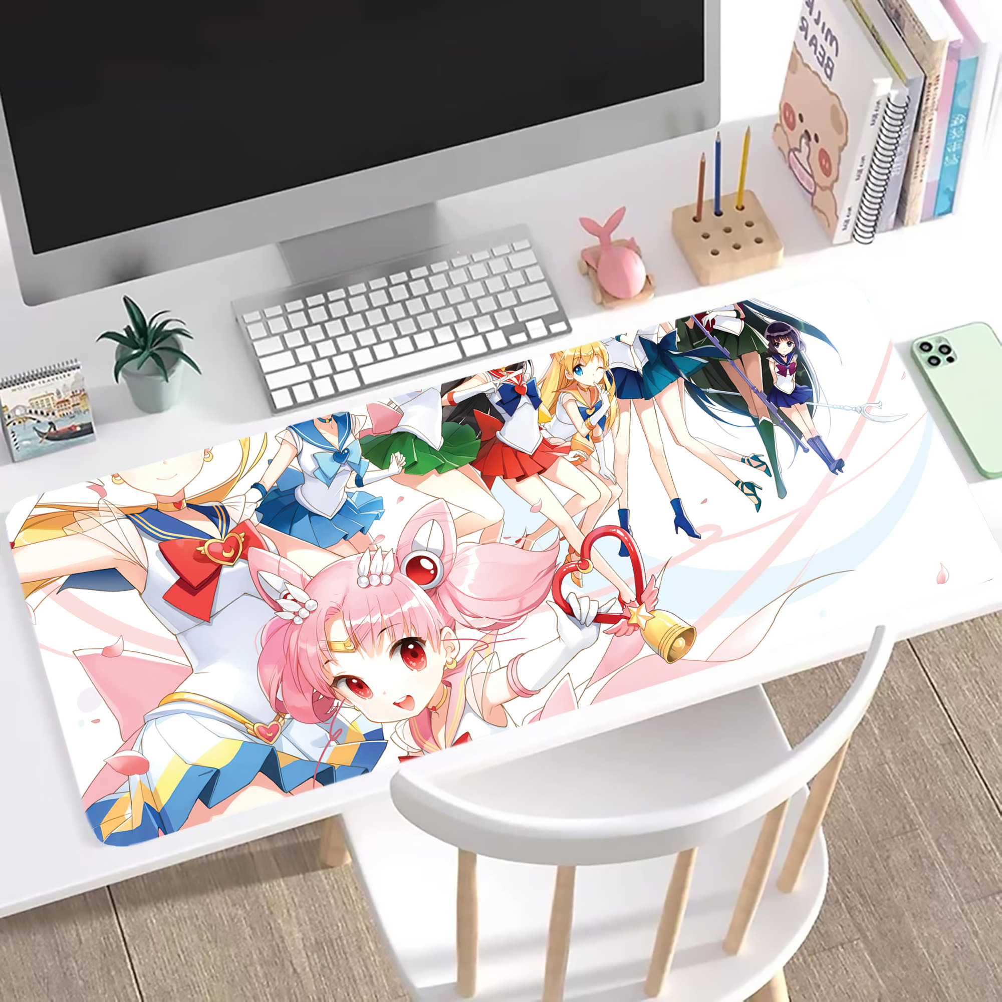 （画像用） 美少女戦士セーラームーン Sailor Moon ステッチ加工 大判デスクマット／滑り止めマウスパッド