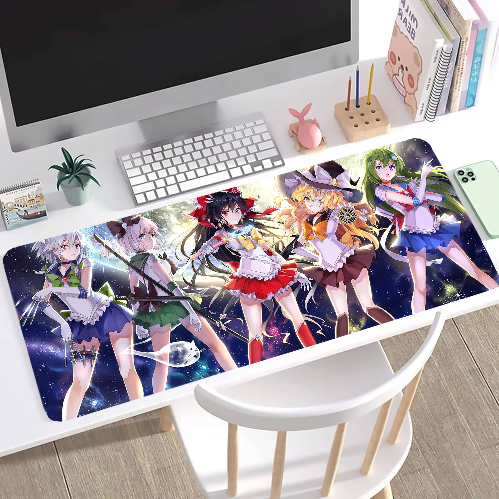 （画像用） 美少女戦士セーラームーン Sailor Moon ステッチ加工 大判デスクマット／滑り止めマウスパッド
