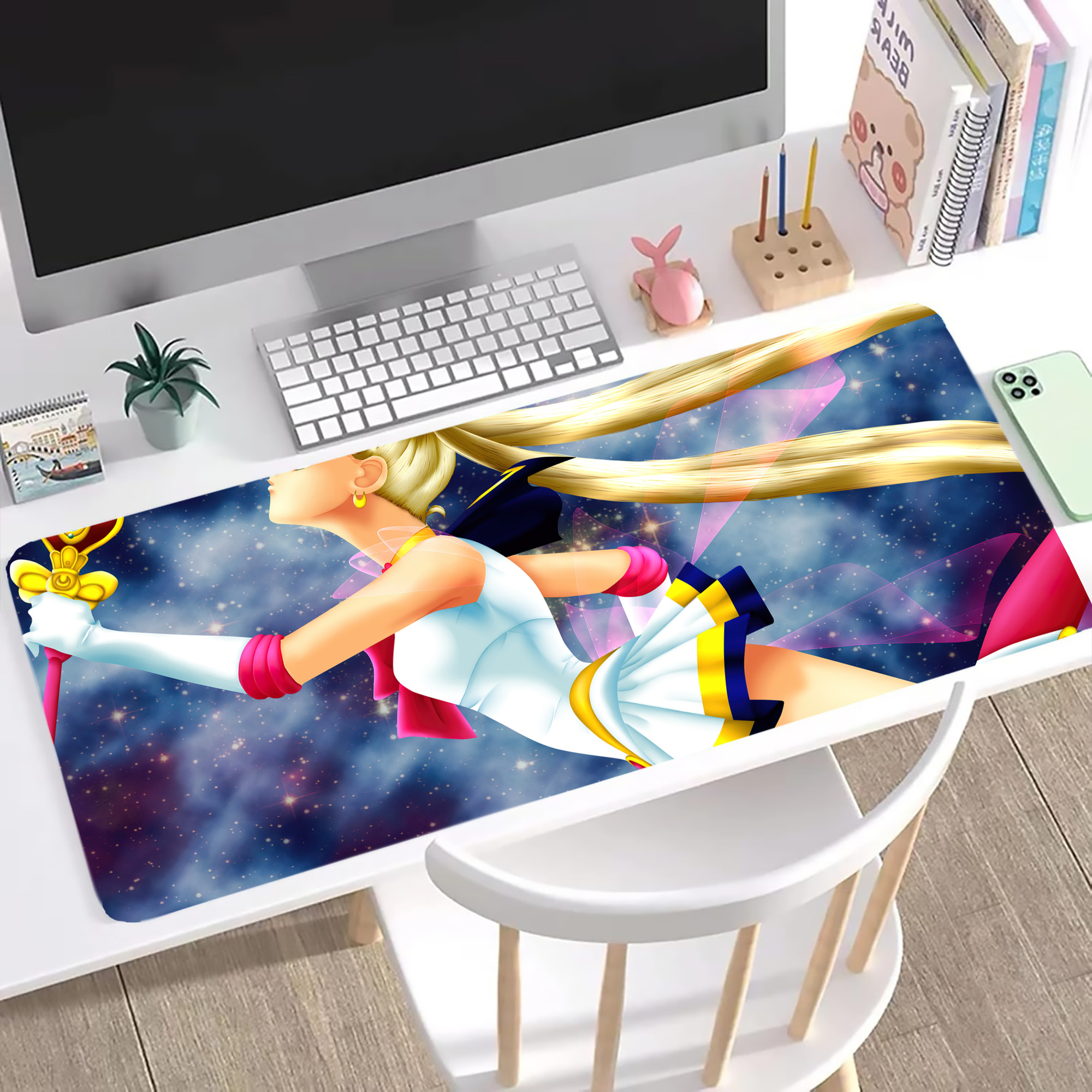 （画像用） 美少女戦士セーラームーン Sailor Moon ステッチ加工 大判デスクマット／滑り止めマウスパッド