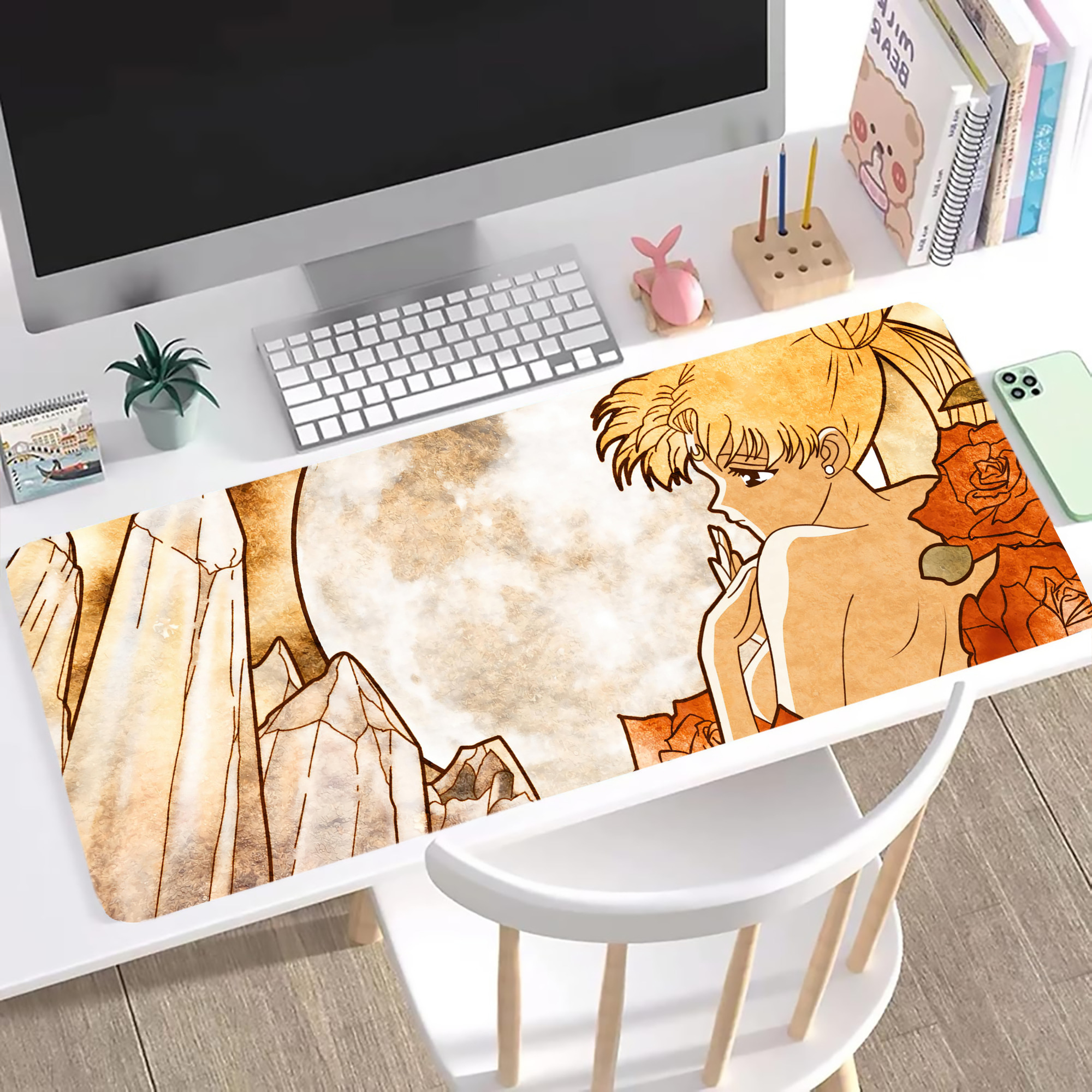 （画像用） 美少女戦士セーラームーン Sailor Moon ステッチ加工 大判デスクマット／滑り止めマウスパッド