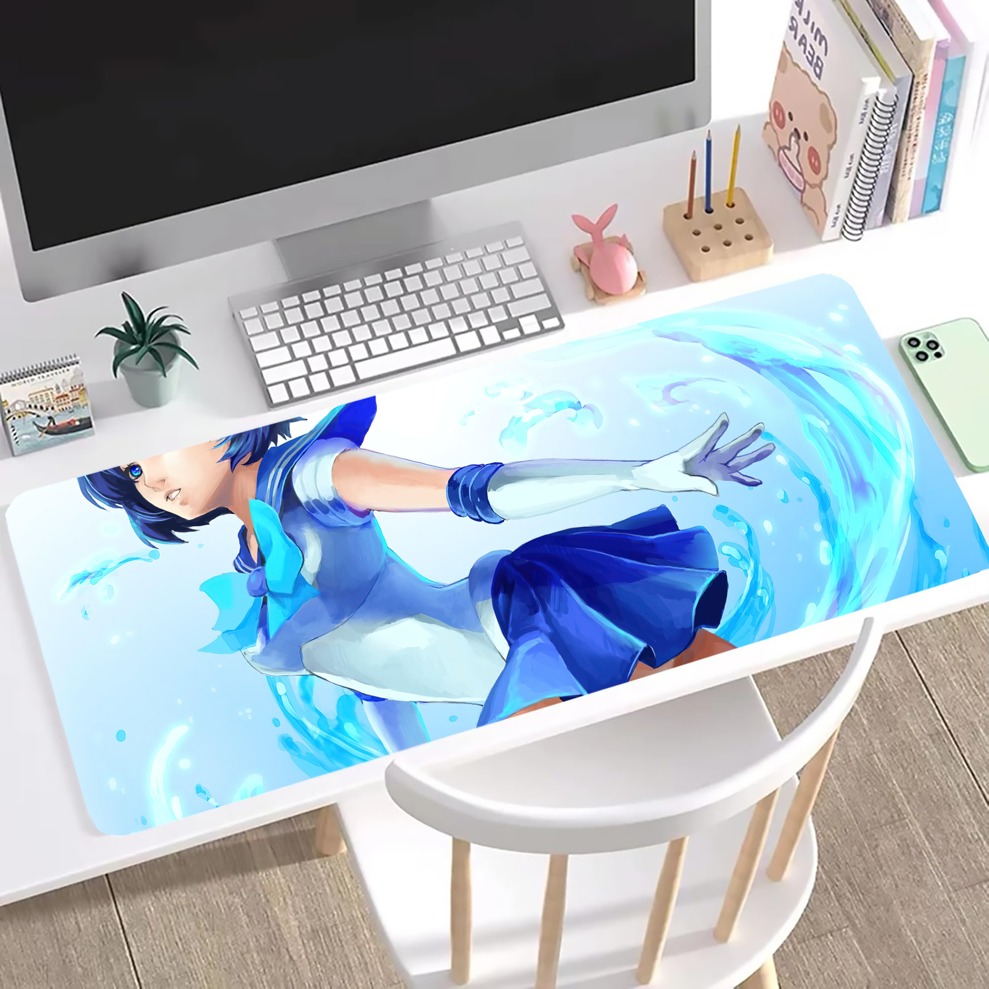 （画像用） 美少女戦士セーラームーン Sailor Moon ステッチ加工 大判デスクマット／滑り止めマウスパッド