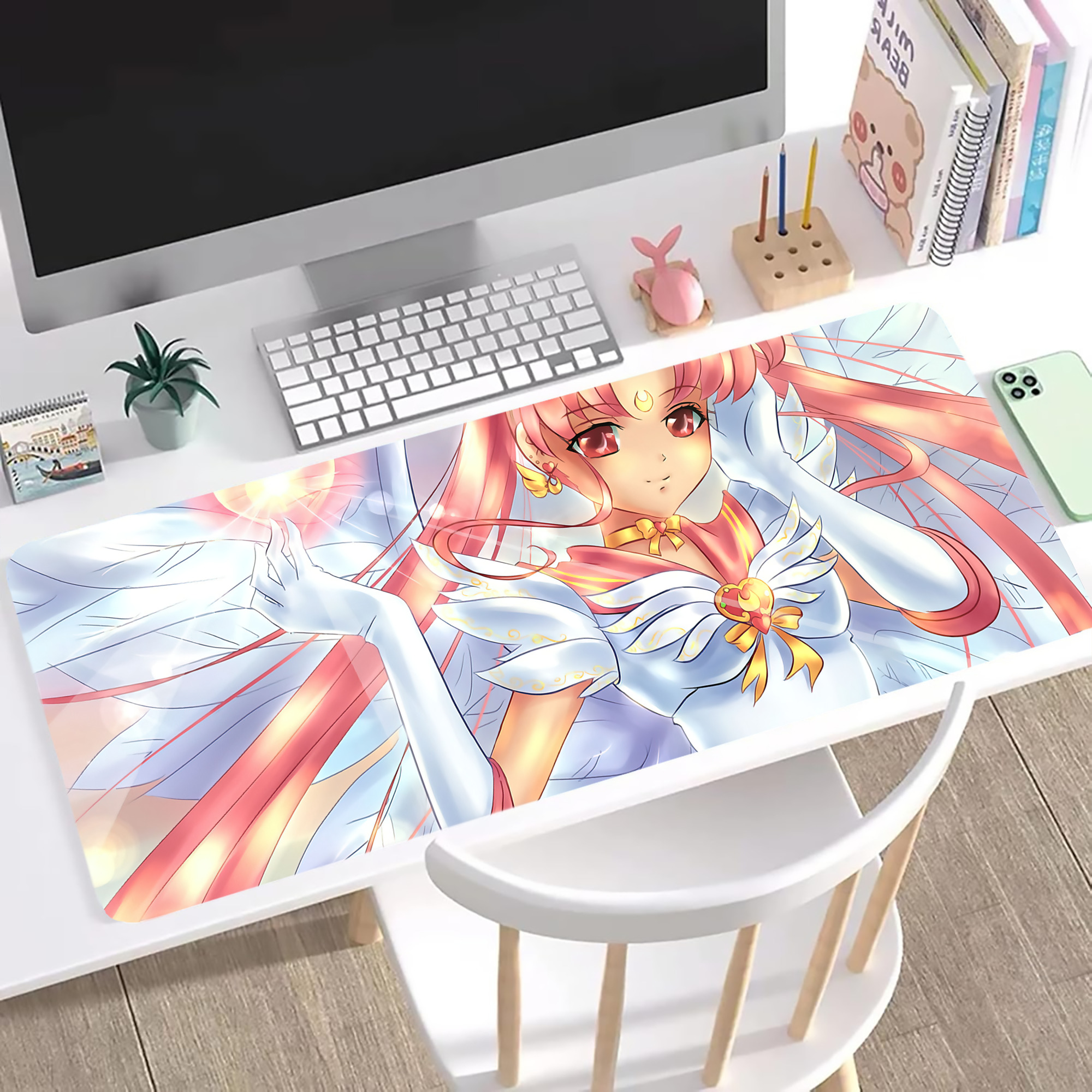 （画像用） 美少女戦士セーラームーン Sailor Moon ステッチ加工 大判デスクマット／滑り止めマウスパッド