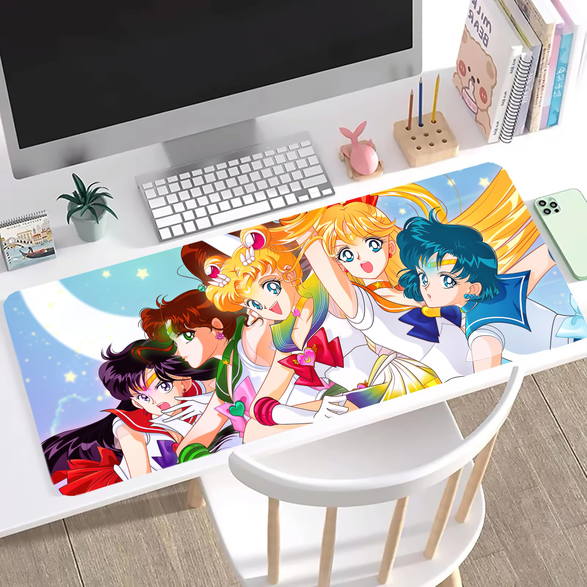 （画像用） 美少女戦士セーラームーン Sailor Moon ステッチ加工 大判デスクマット／滑り止めマウスパッド