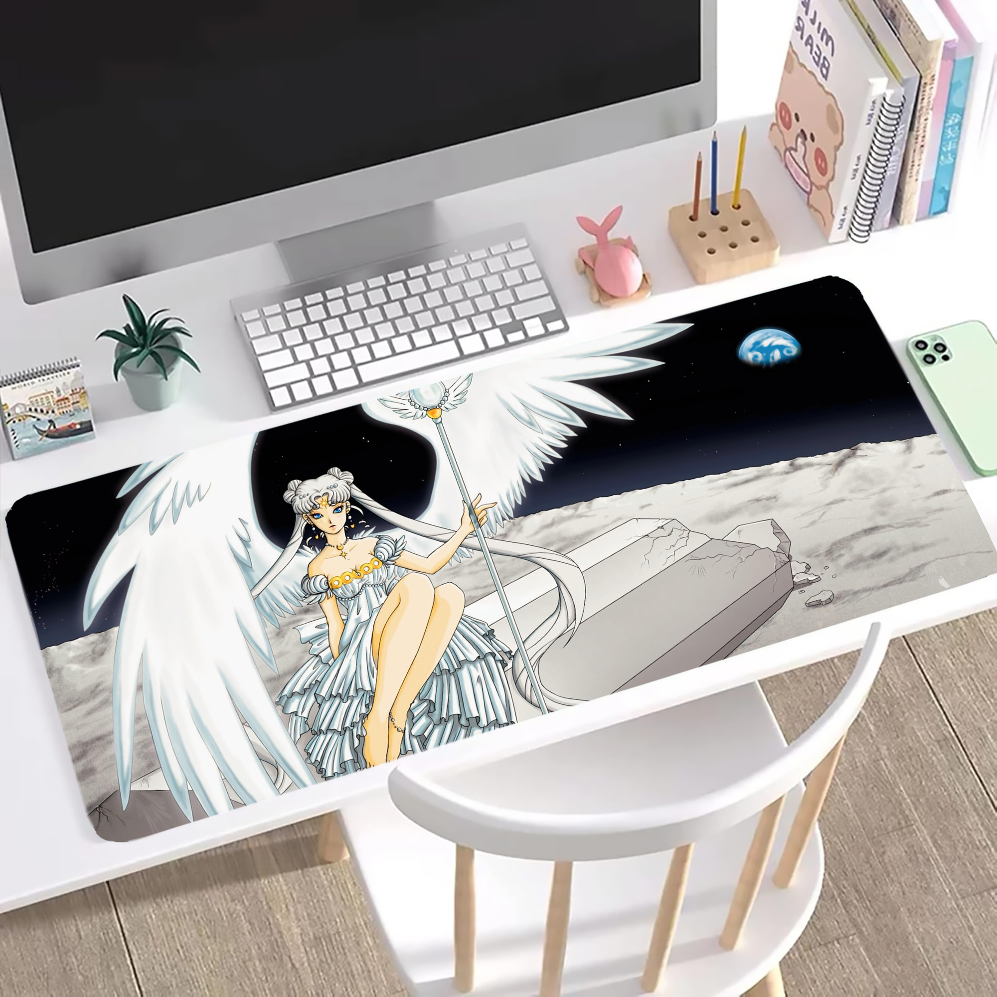 （画像用） 美少女戦士セーラームーン Sailor Moon ステッチ加工 大判デスクマット／滑り止めマウスパッド