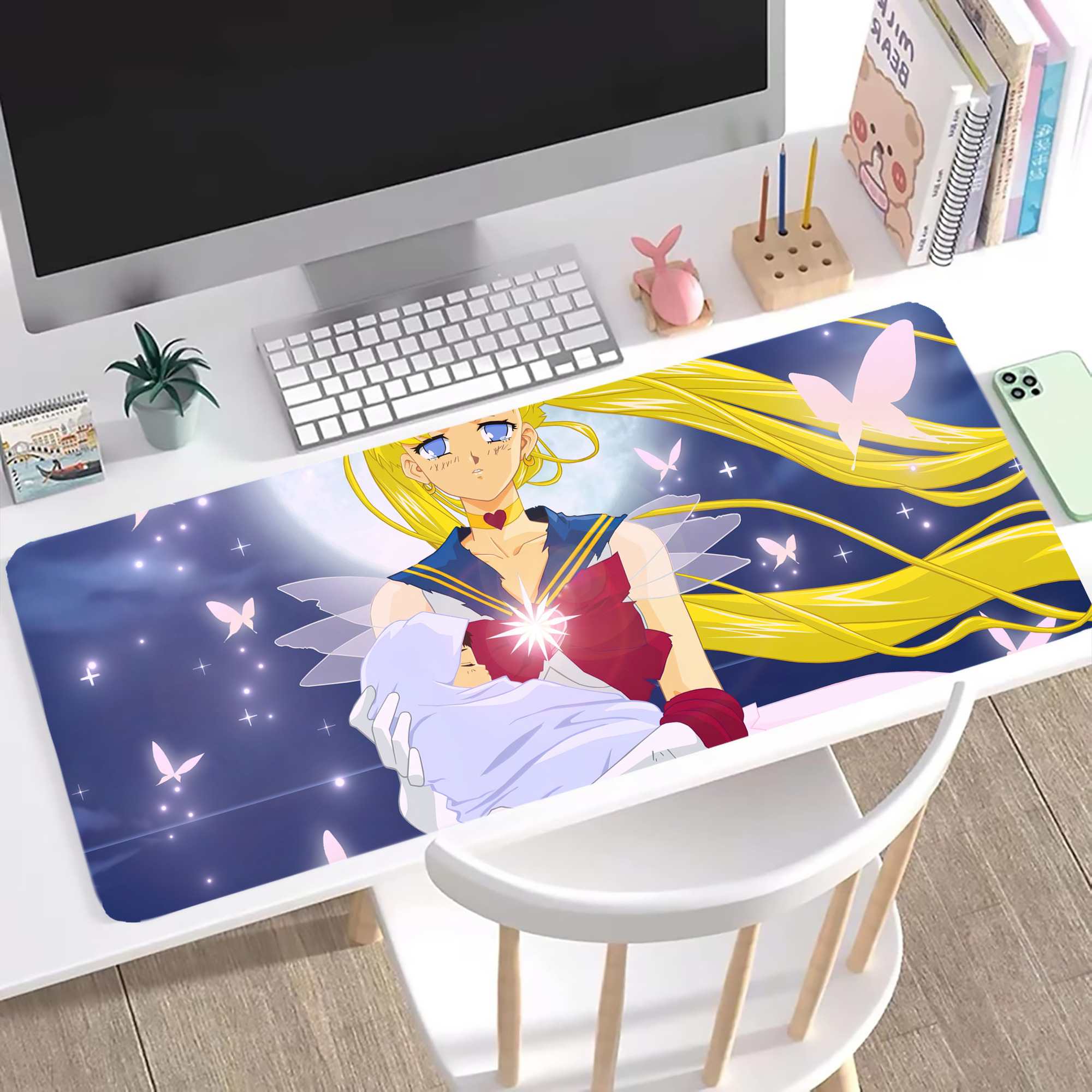 （画像用） 美少女戦士セーラームーン Sailor Moon ステッチ加工 大判デスクマット／滑り止めマウスパッド