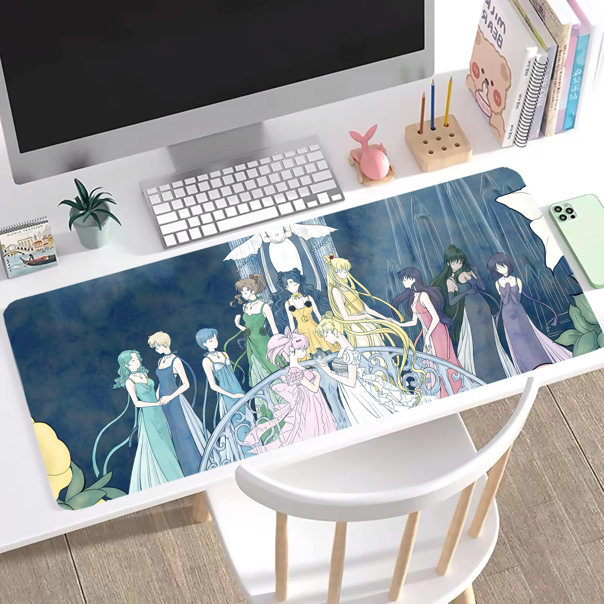 （画像用） 美少女戦士セーラームーン Sailor Moon ステッチ加工 大判デスクマット／滑り止めマウスパッド
