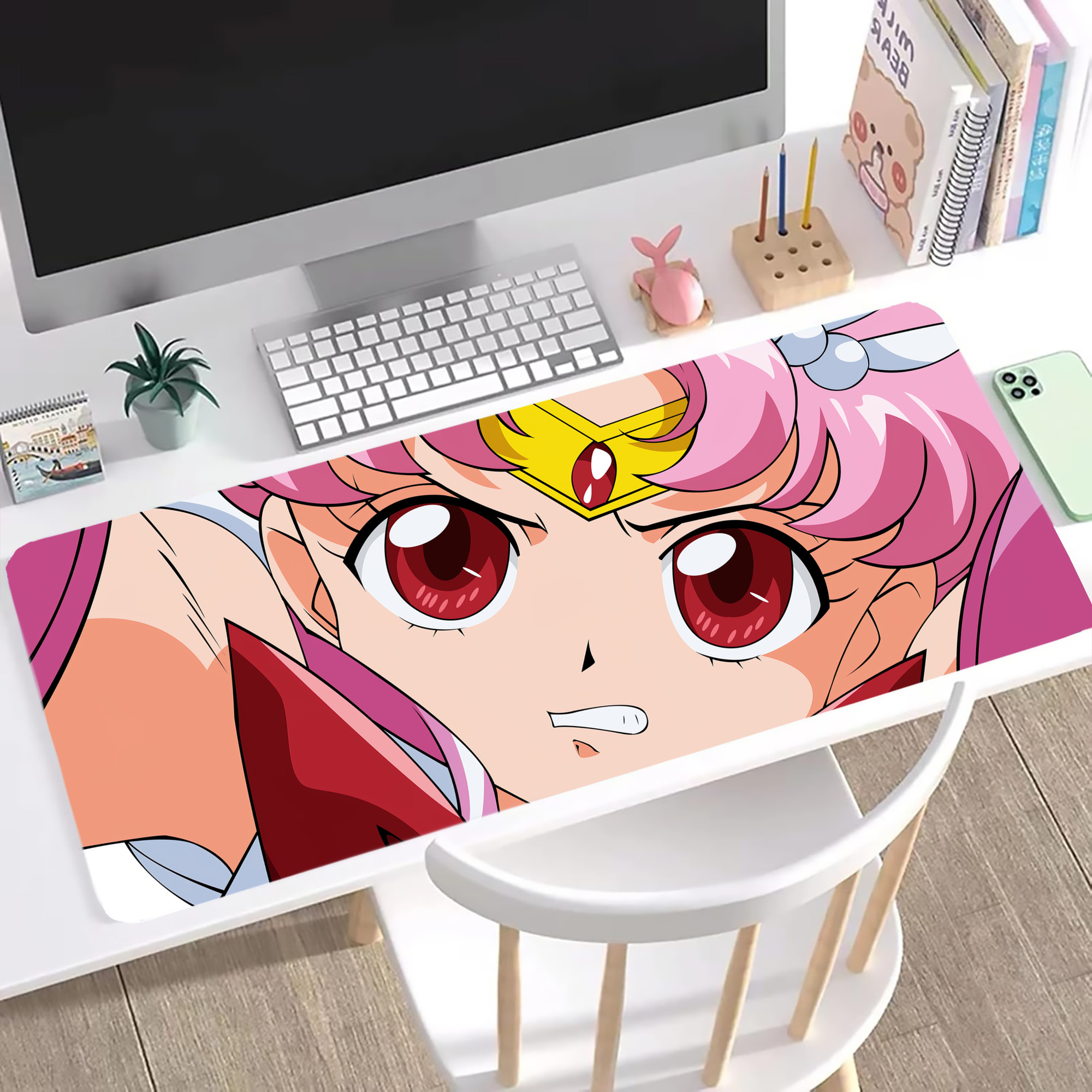 （画像用） 美少女戦士セーラームーン Sailor Moon ステッチ加工 大判デスクマット／滑り止めマウスパッド