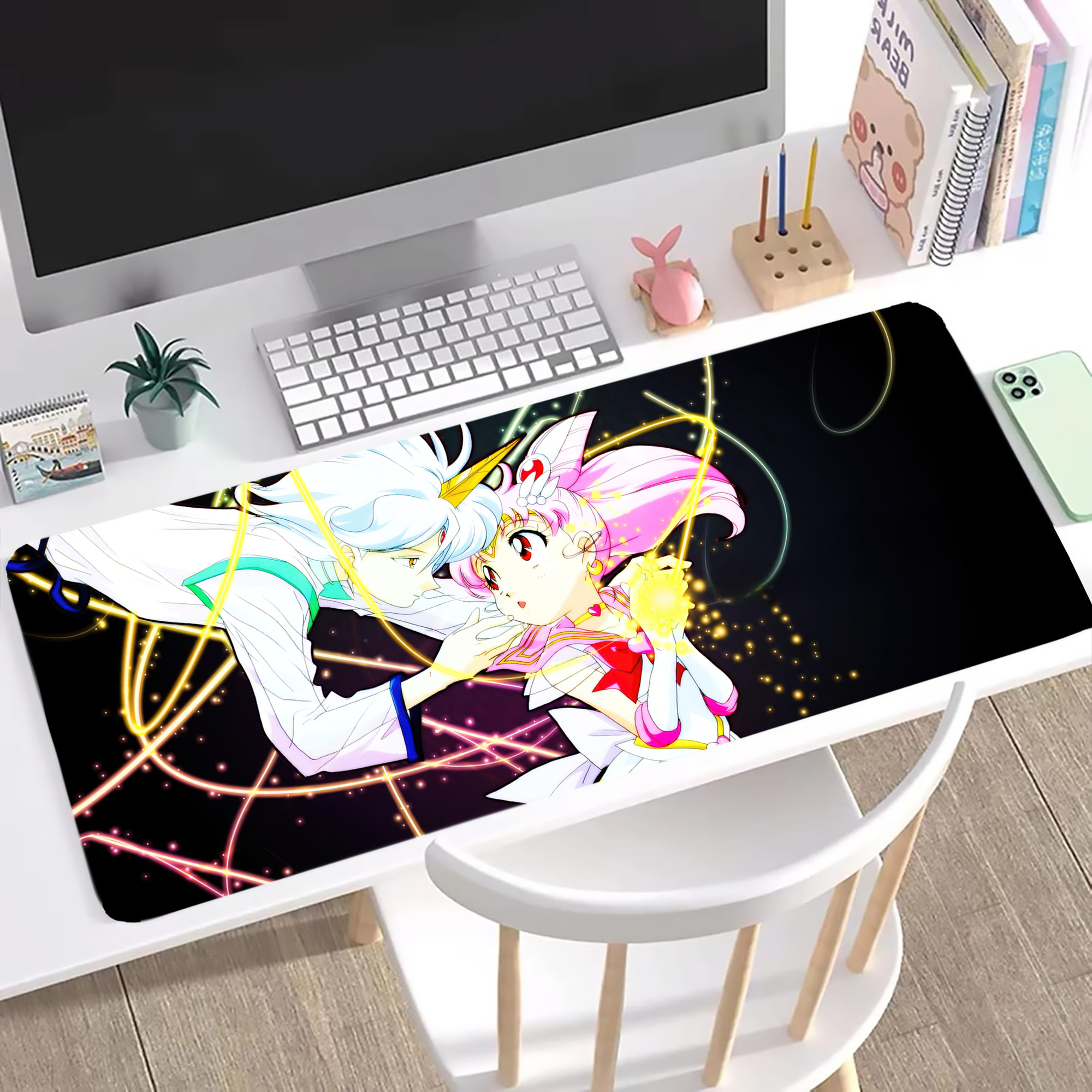 （画像用） 美少女戦士セーラームーン Sailor Moon ステッチ加工 大判デスクマット／滑り止めマウスパッド