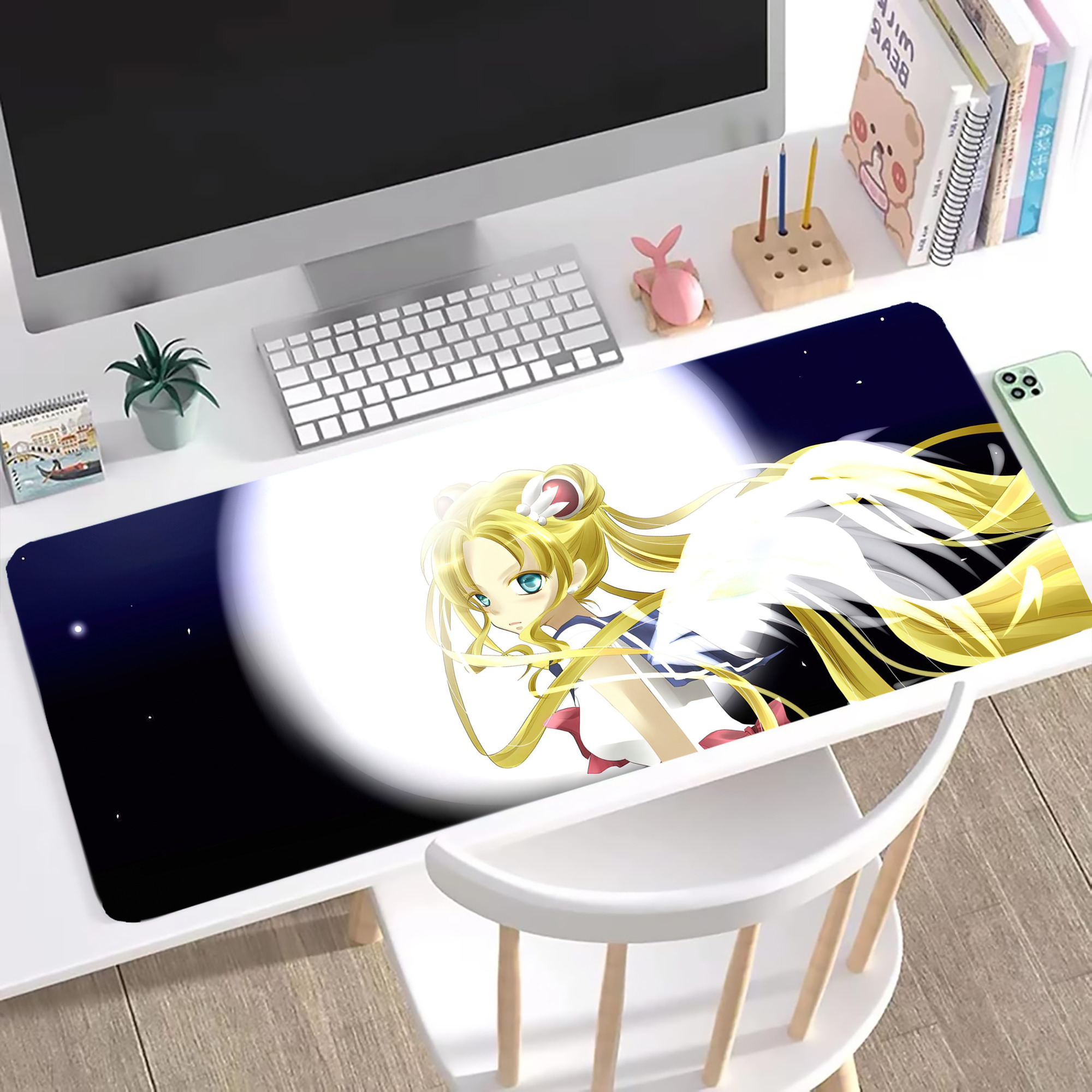（画像用） 美少女戦士セーラームーン Sailor Moon ステッチ加工 大判デスクマット／滑り止めマウスパッド