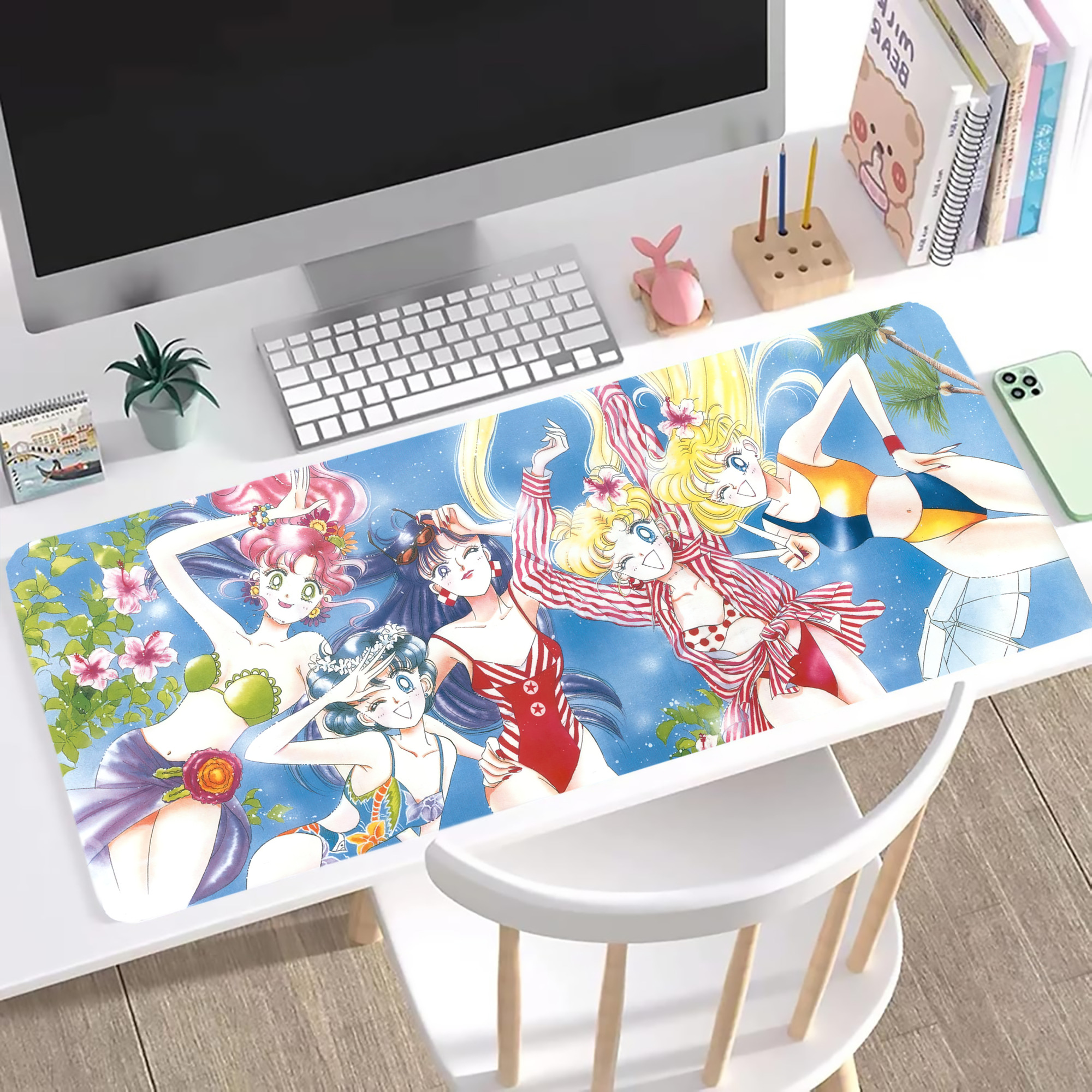 （画像用） 美少女戦士セーラームーン Sailor Moon ステッチ加工 大判デスクマット／滑り止めマウスパッド