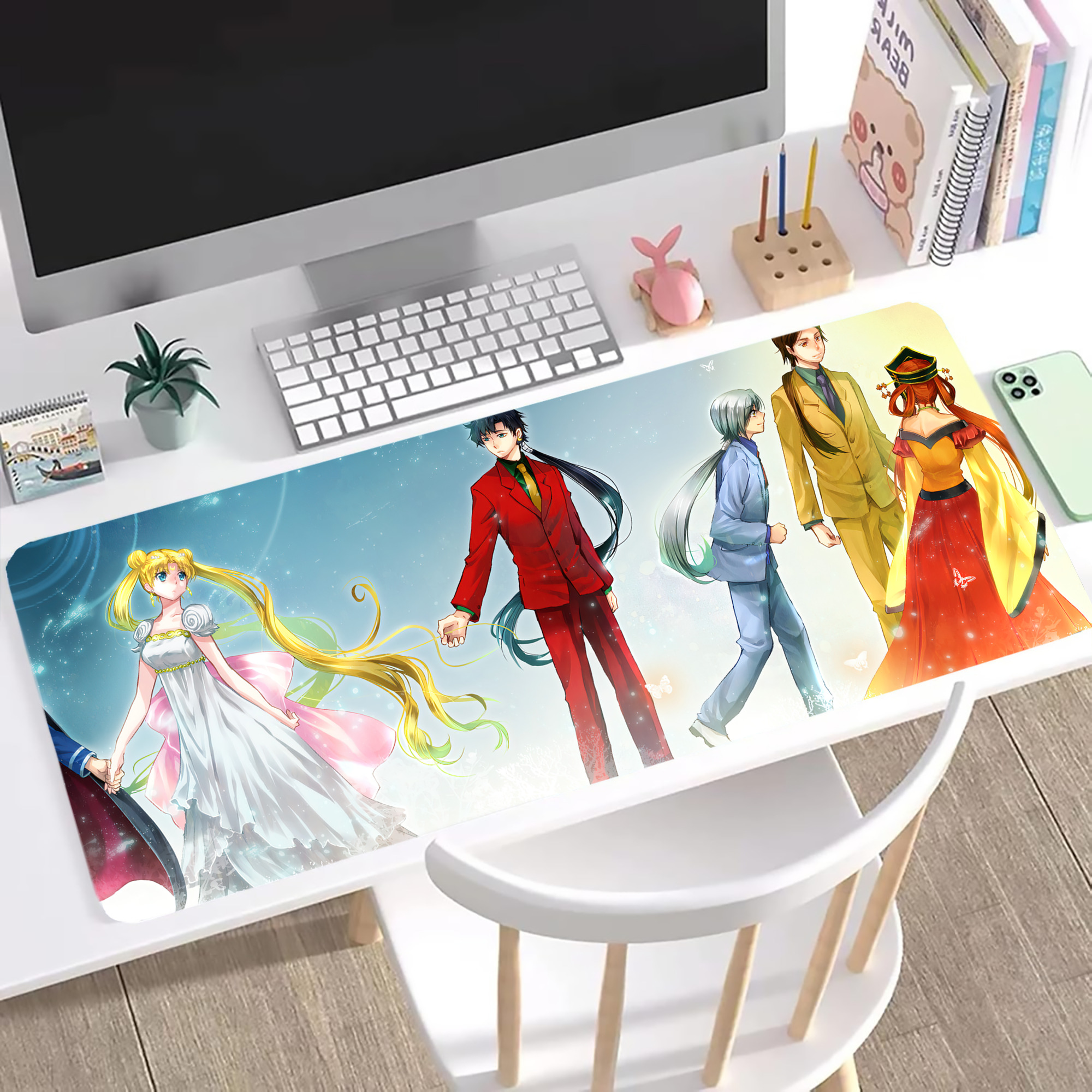 （画像用） 美少女戦士セーラームーン Sailor Moon ステッチ加工 大判デスクマット／滑り止めマウスパッド