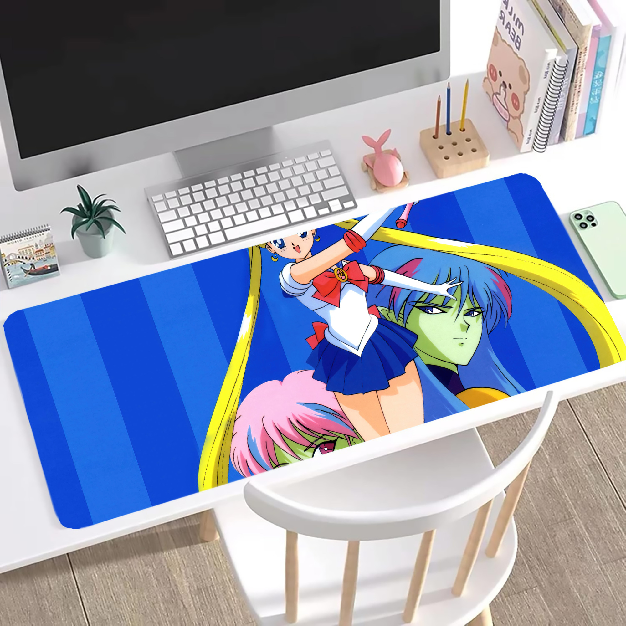 （画像用） 美少女戦士セーラームーン Sailor Moon ステッチ加工 大判デスクマット／滑り止めマウスパッド