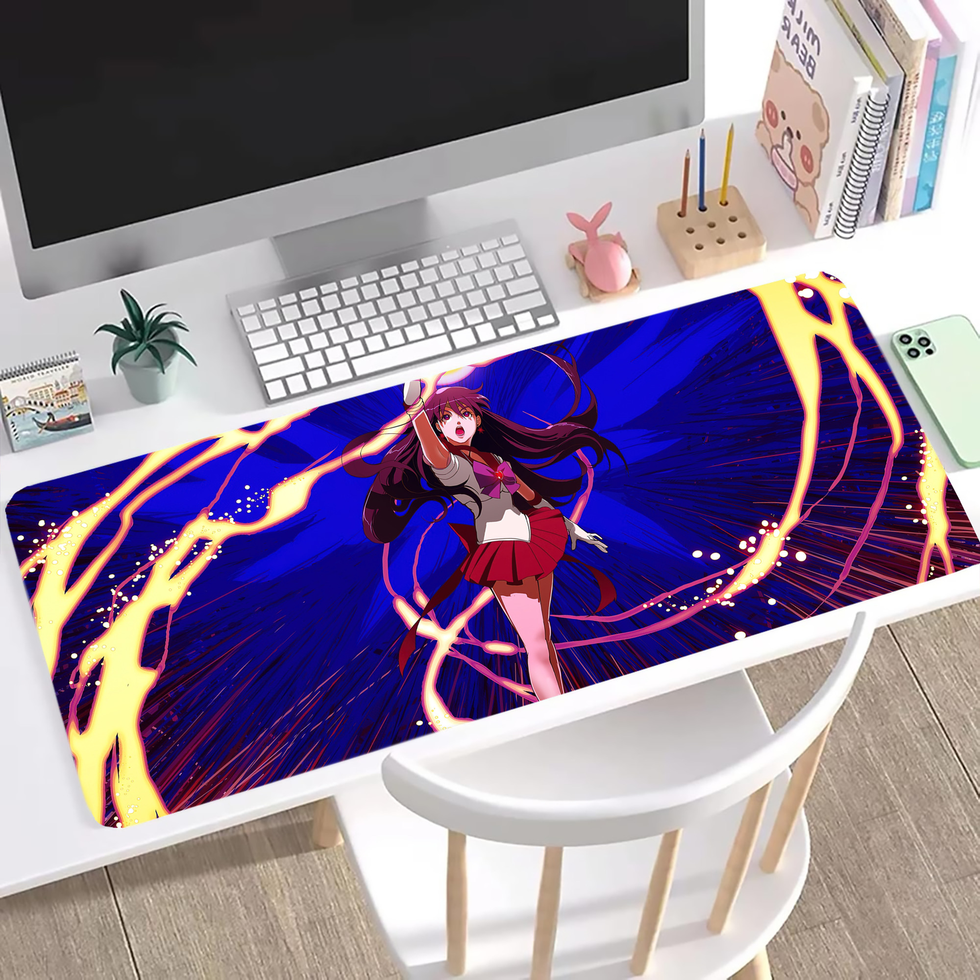 （画像用） 美少女戦士セーラームーン Sailor Moon ステッチ加工 大判デスクマット／滑り止めマウスパッド