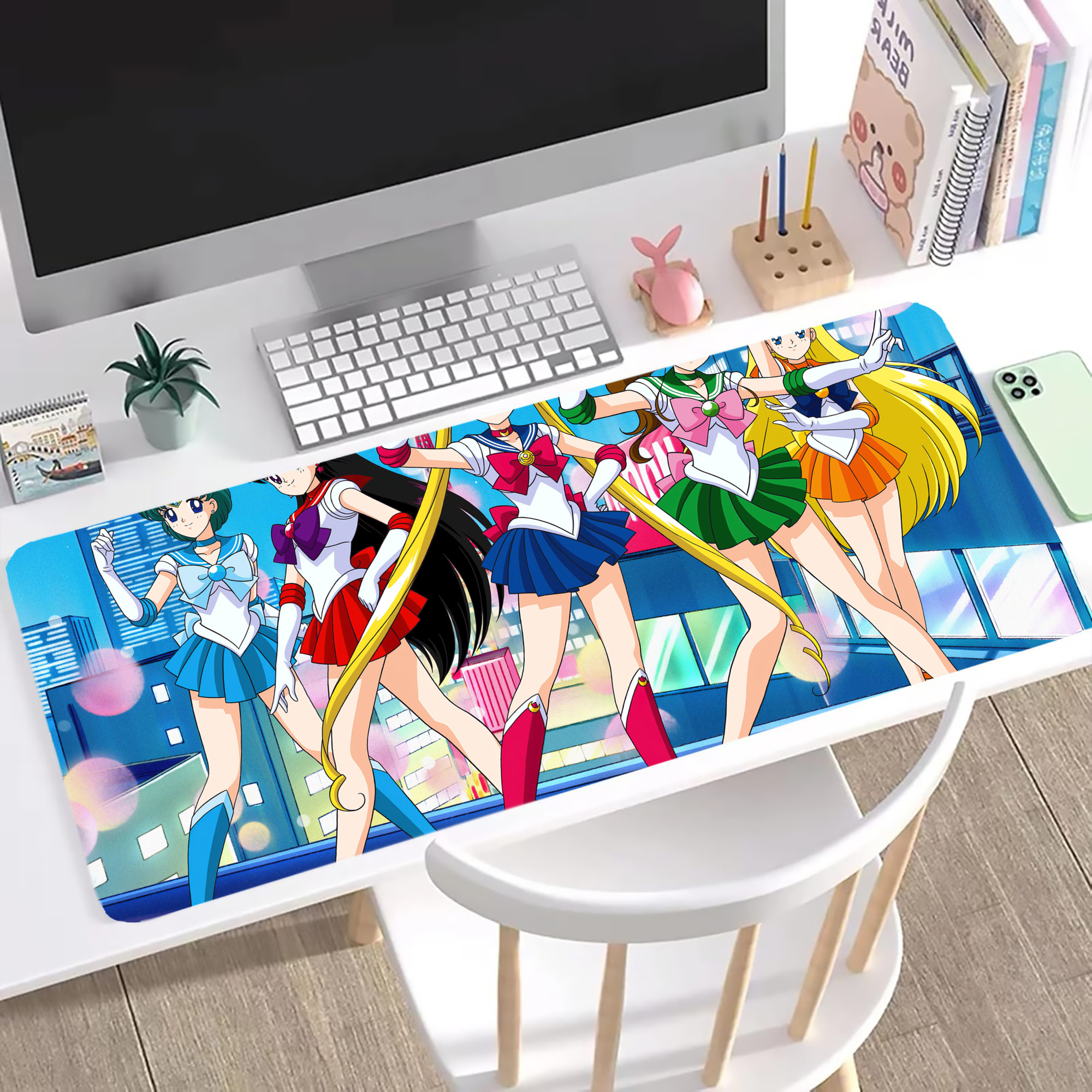 （画像用） 美少女戦士セーラームーン Sailor Moon ステッチ加工 大判デスクマット／滑り止めマウスパッド