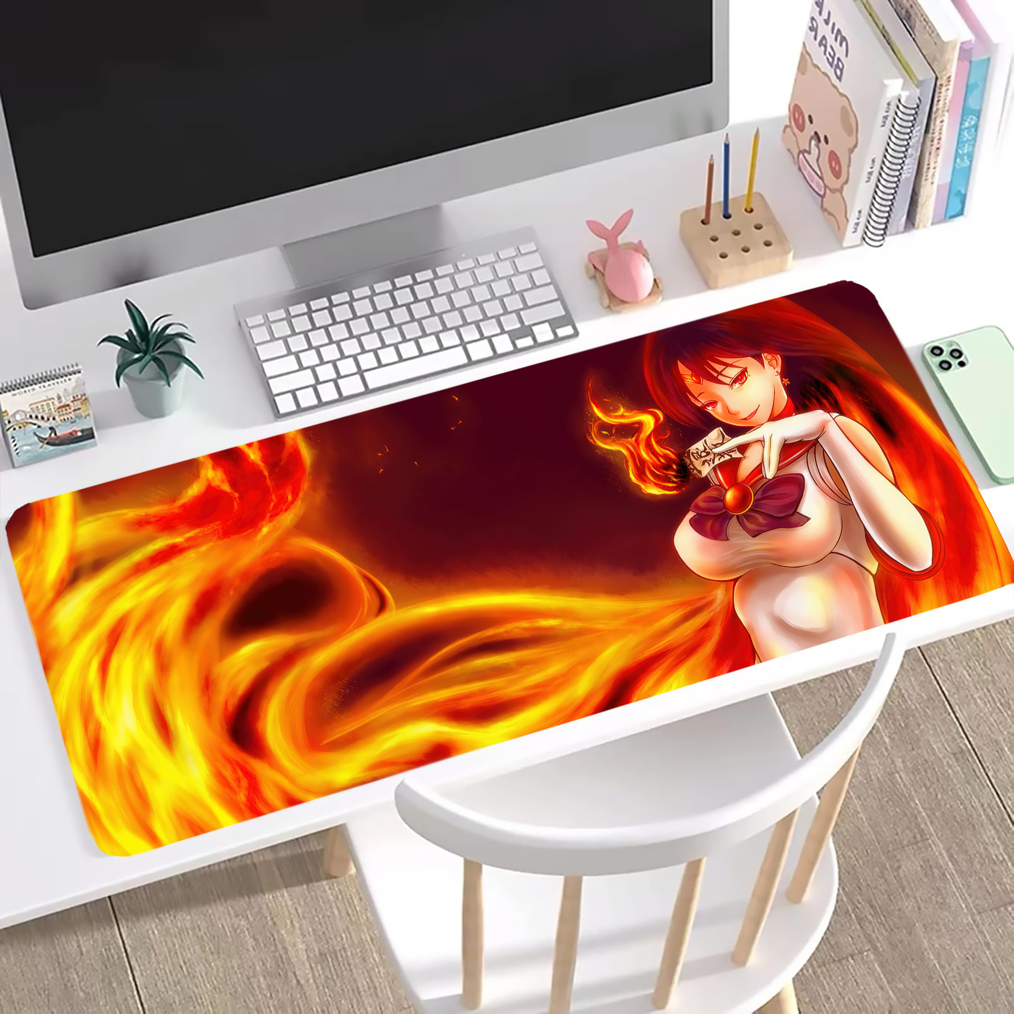 （画像用） 美少女戦士セーラームーン Sailor Moon ステッチ加工 大判デスクマット／滑り止めマウスパッド
