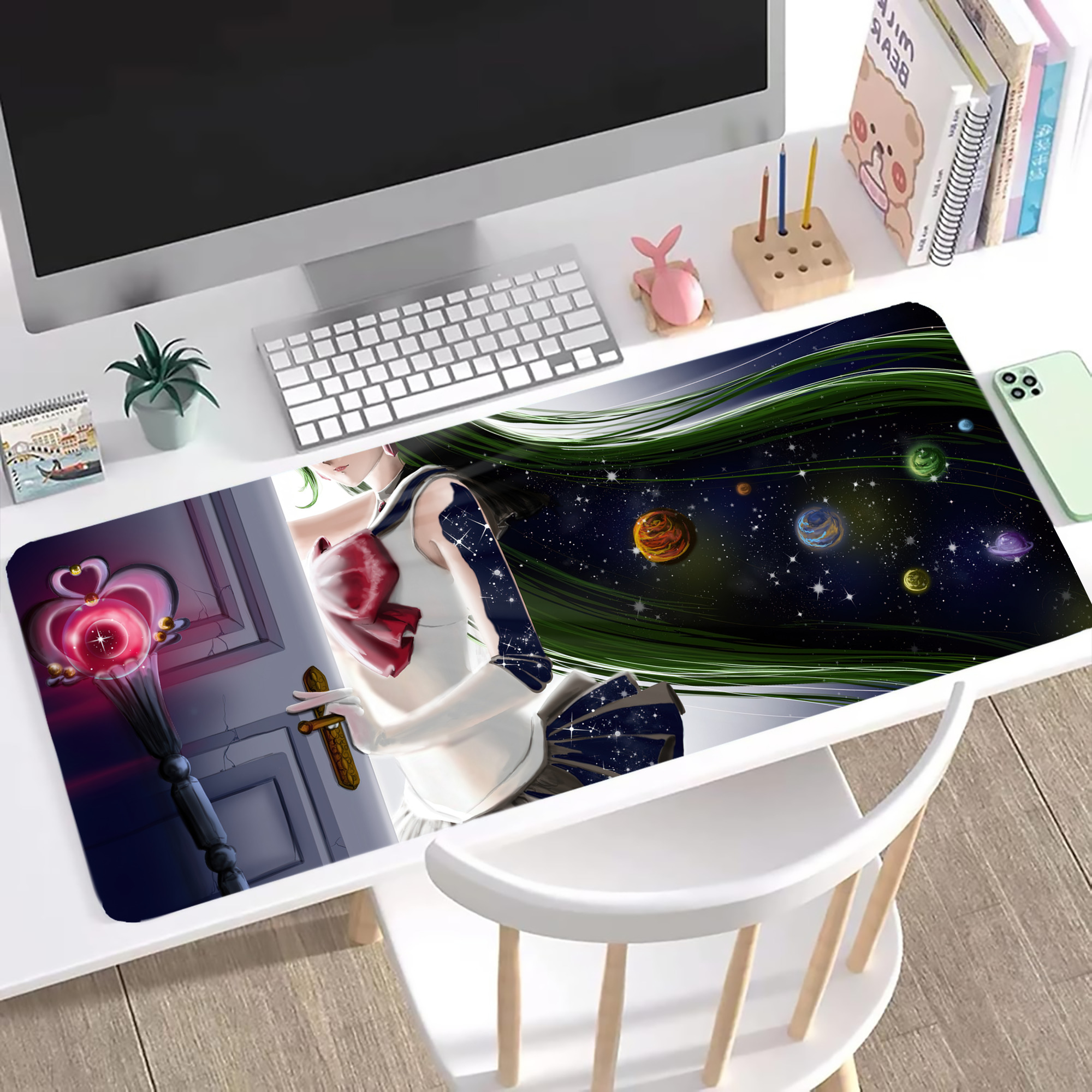（画像用） 美少女戦士セーラームーン Sailor Moon ステッチ加工 大判デスクマット／滑り止めマウスパッド