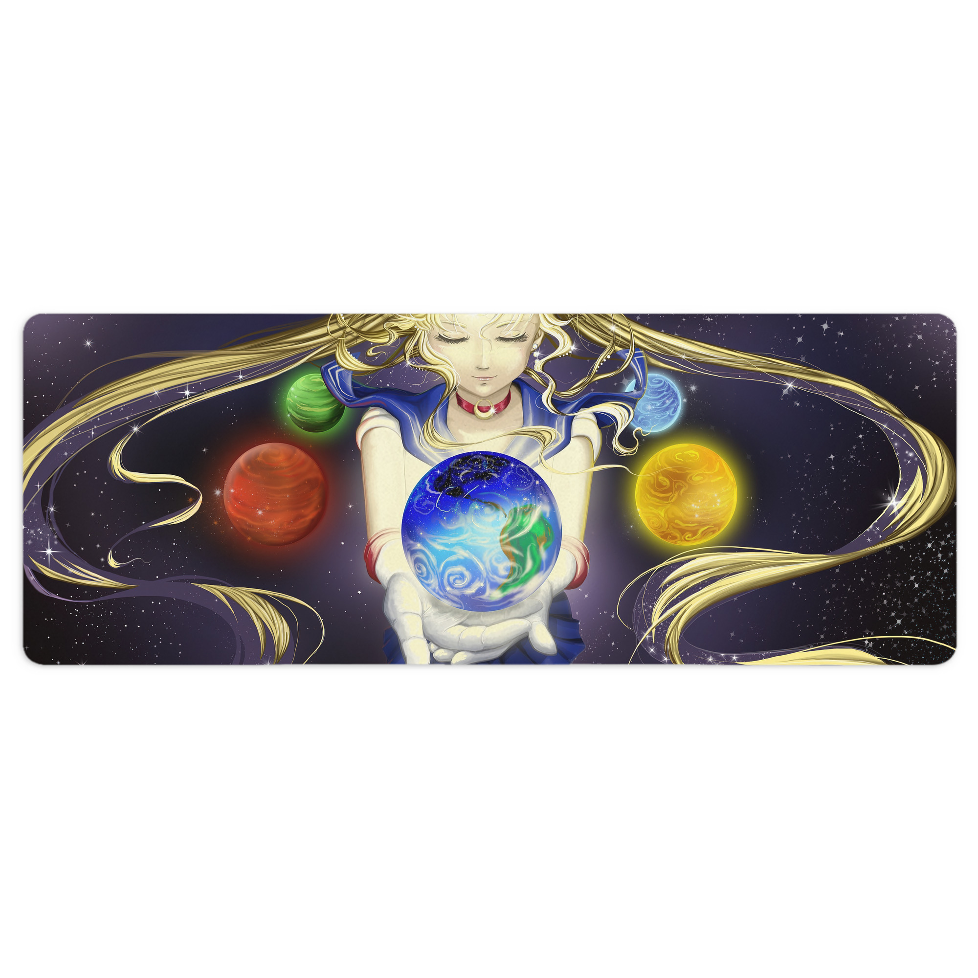 （画像用） 美少女戦士セーラームーン Sailor Moon ステッチ加工 大判デスクマット／滑り止めマウスパッド