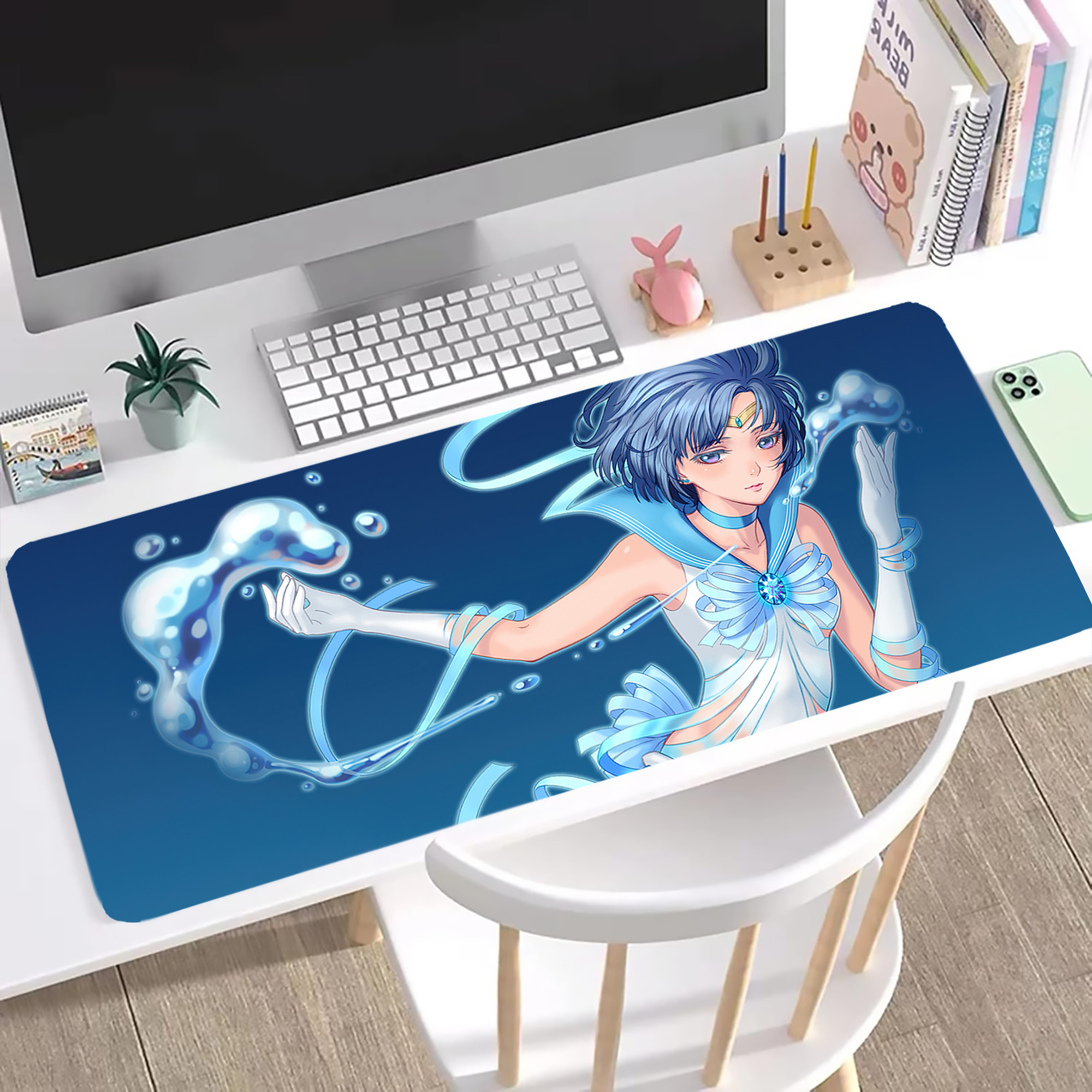（画像用） 美少女戦士セーラームーン Sailor Moon ステッチ加工 大判デスクマット／滑り止めマウスパッド
