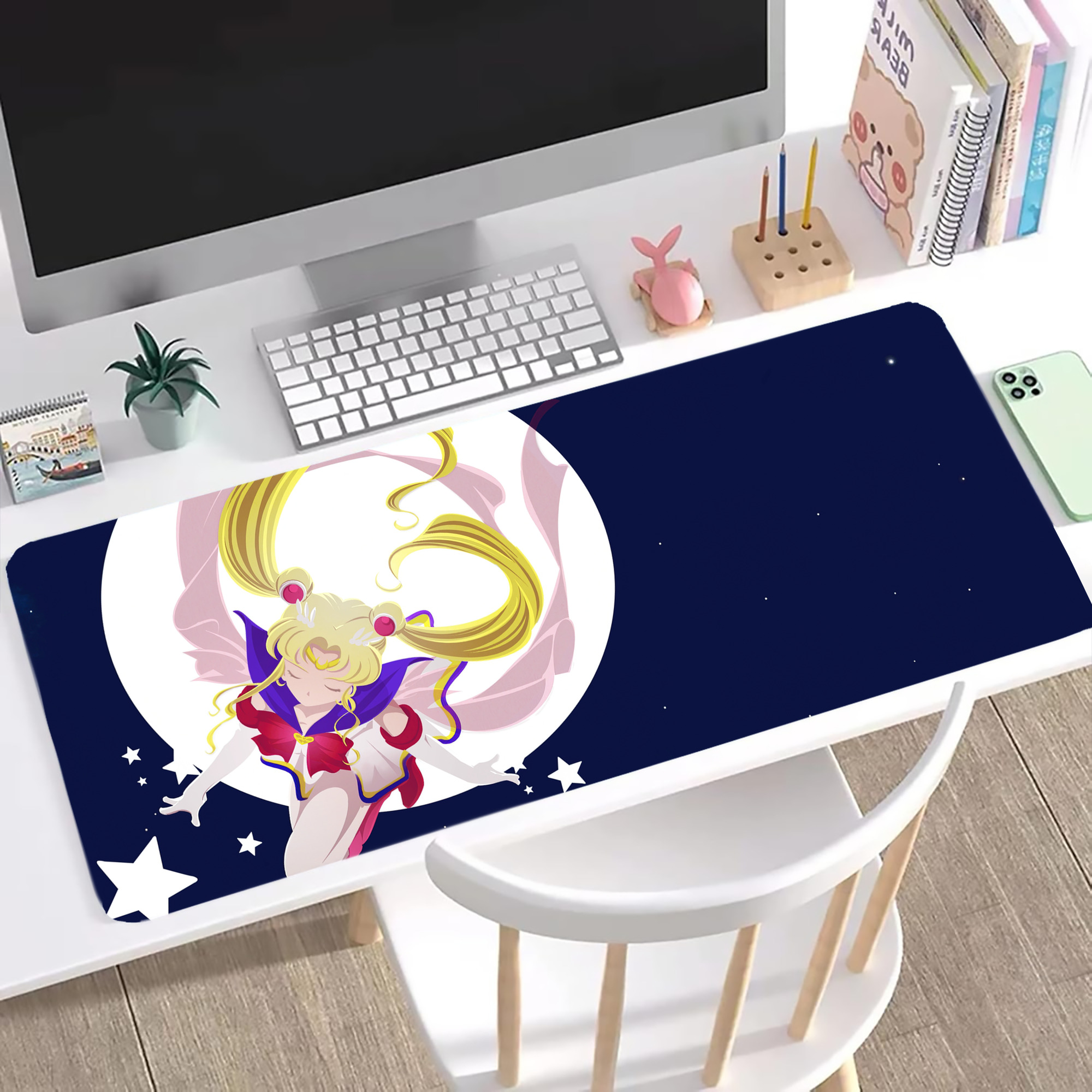 （画像用） 美少女戦士セーラームーン Sailor Moon ステッチ加工 大判デスクマット／滑り止めマウスパッド
