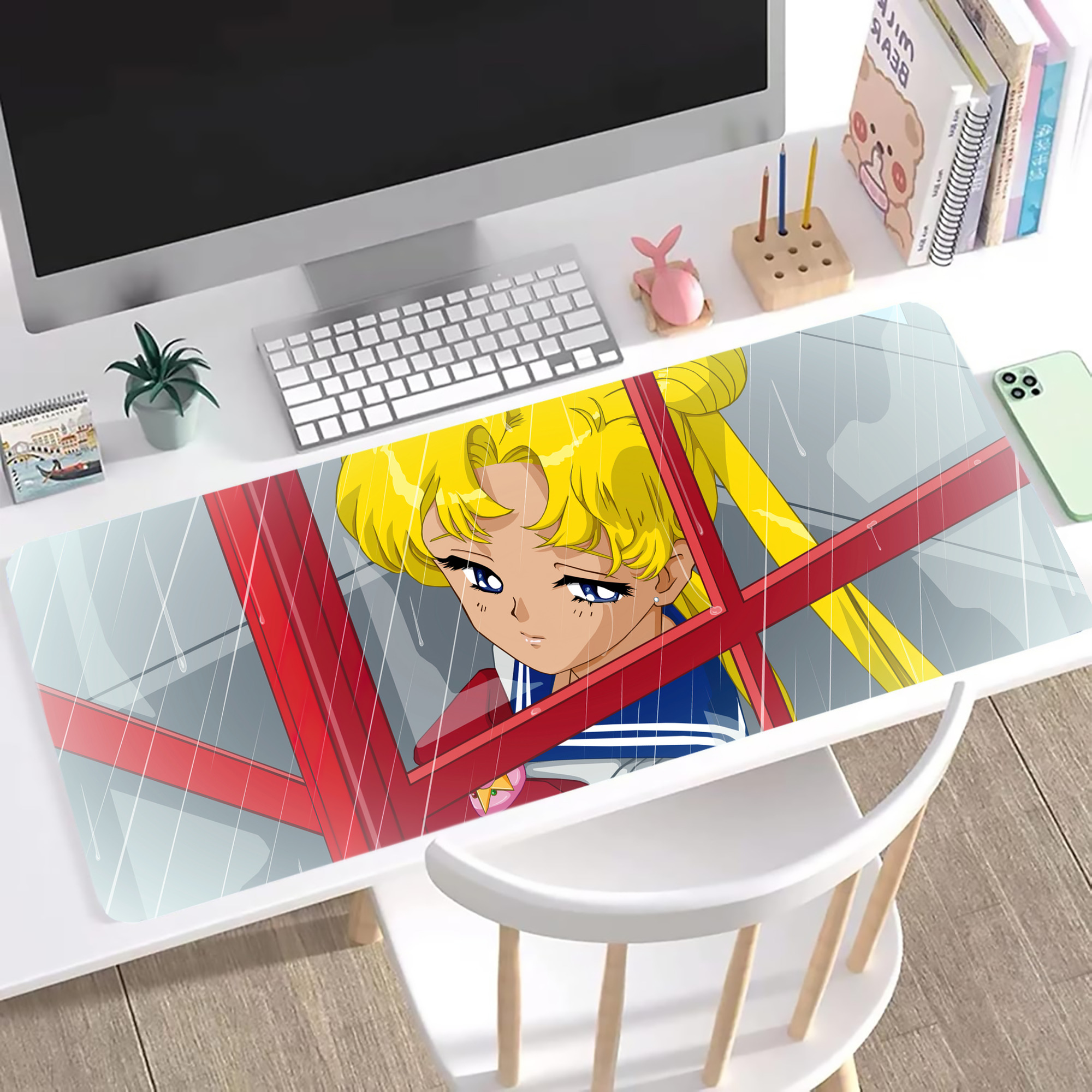 （画像用） 美少女戦士セーラームーン Sailor Moon ステッチ加工 大判デスクマット／滑り止めマウスパッド
