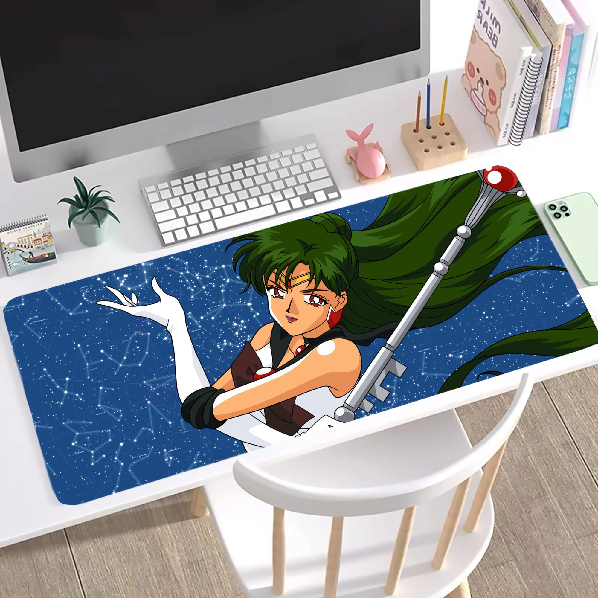 （画像用） 美少女戦士セーラームーン Sailor Moon ステッチ加工 大判デスクマット／滑り止めマウスパッド