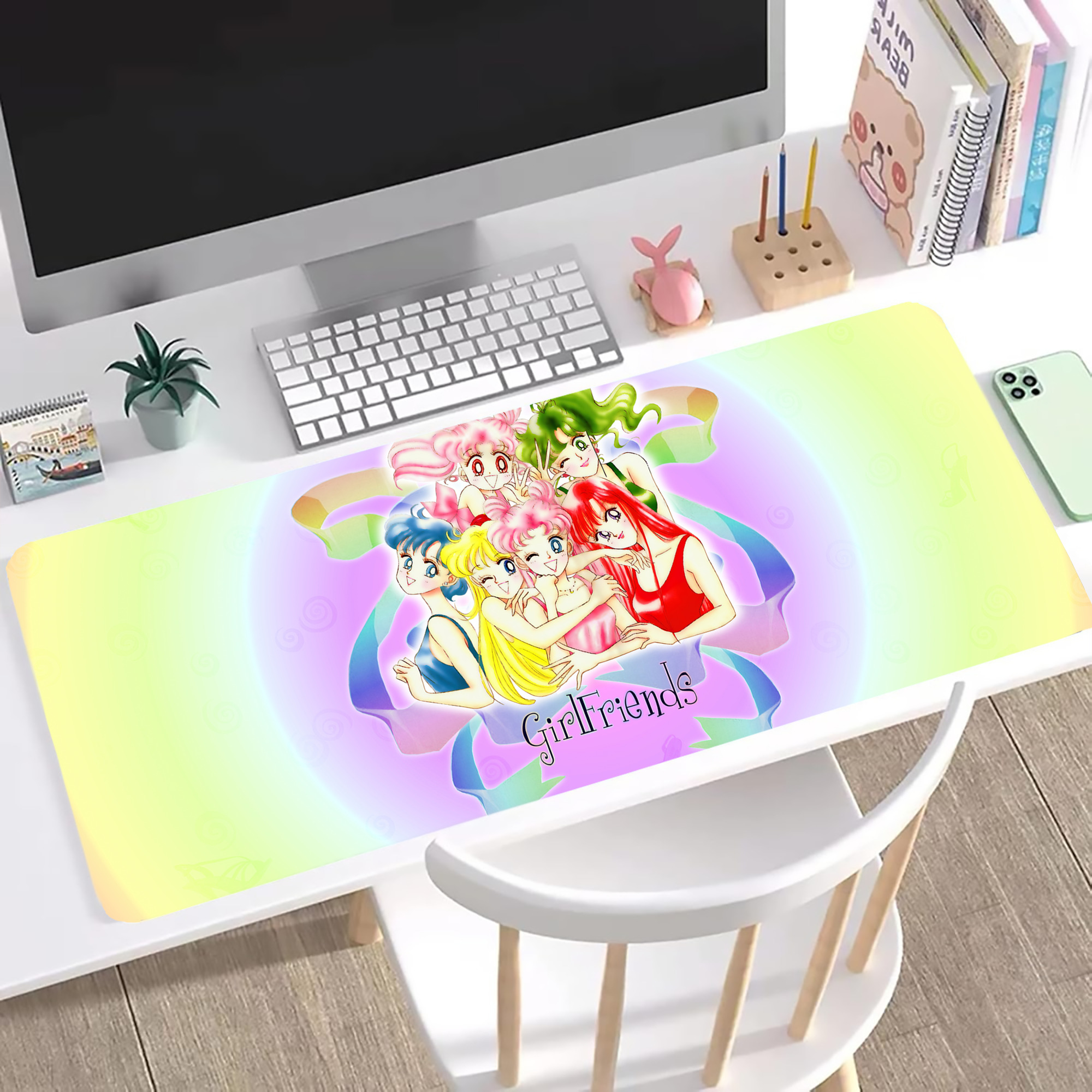 （画像用） 美少女戦士セーラームーン Sailor Moon ステッチ加工 大判デスクマット／滑り止めマウスパッド