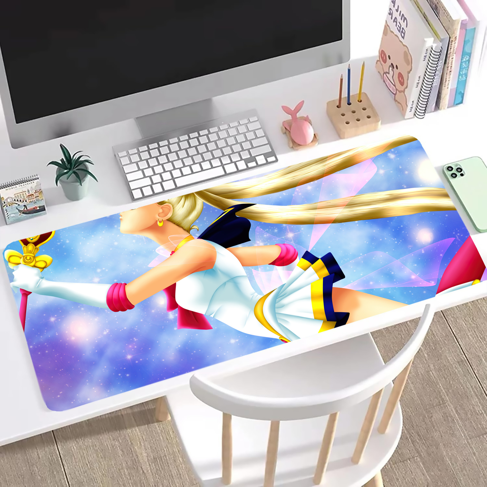 （画像用） 美少女戦士セーラームーン Sailor Moon ステッチ加工 大判デスクマット／滑り止めマウスパッド