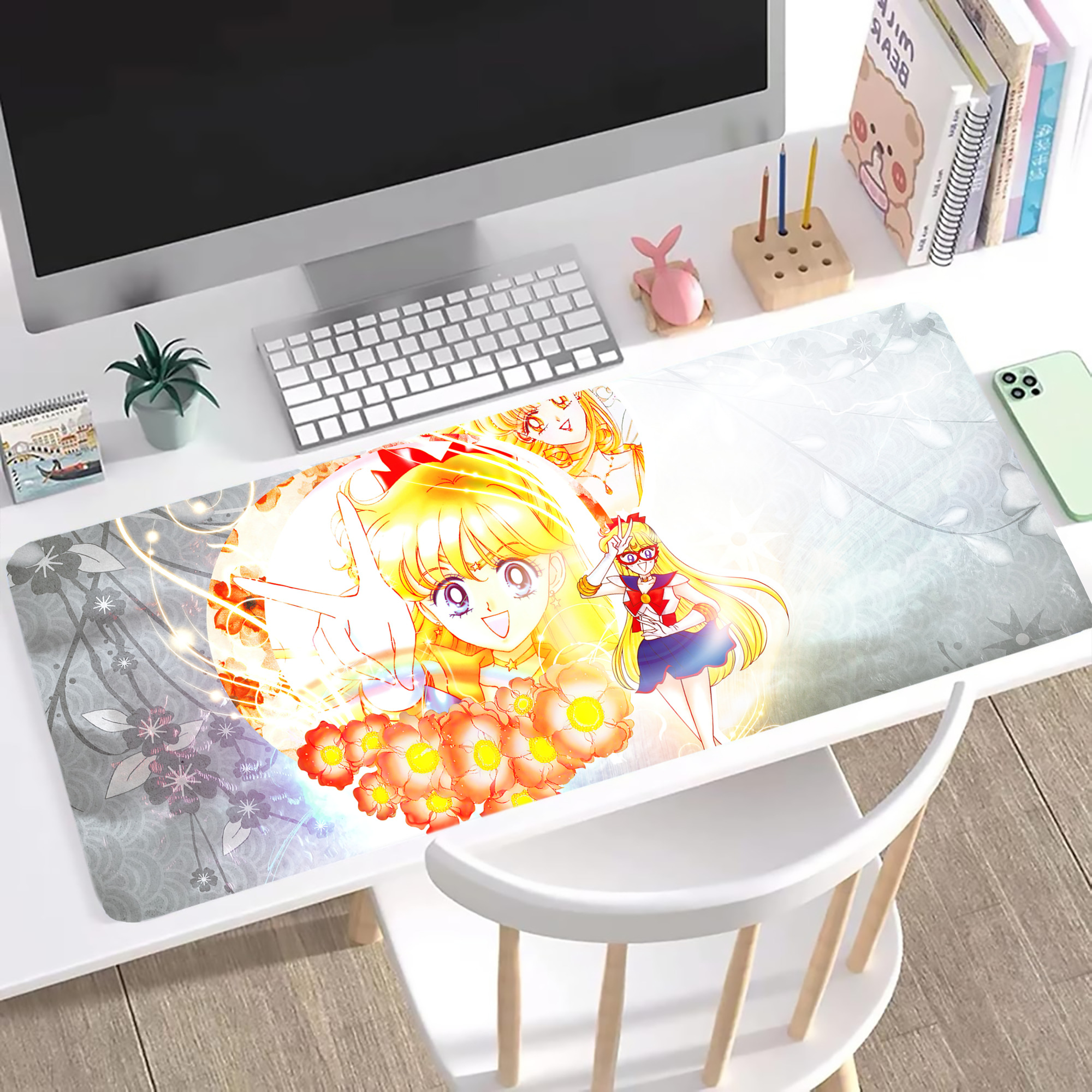 （画像用） 美少女戦士セーラームーン Sailor Moon ステッチ加工 大判デスクマット／滑り止めマウスパッド